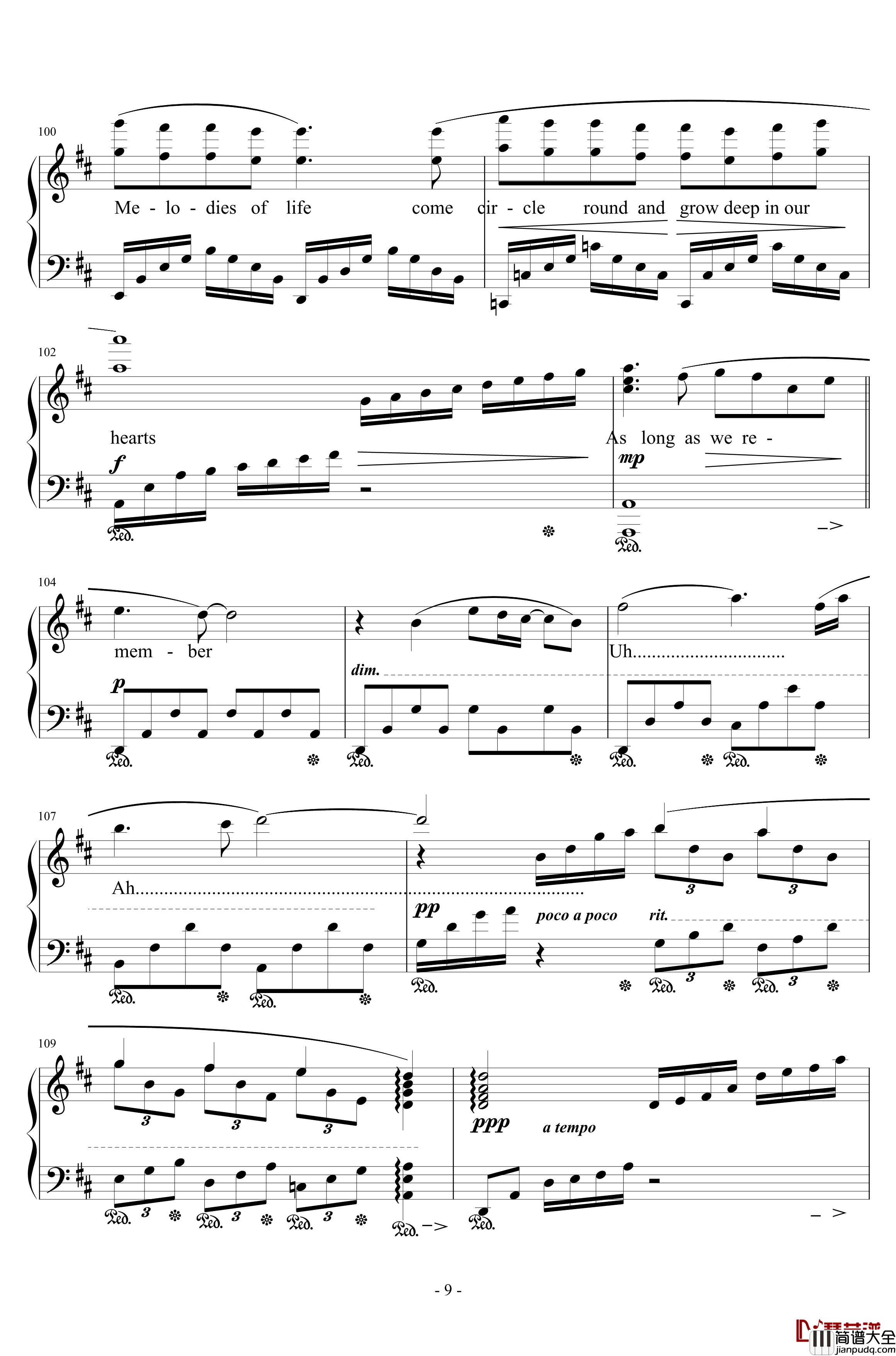 Melodies_of_Life钢琴谱_Susan_Calloway_A_Place_to_Call_Home