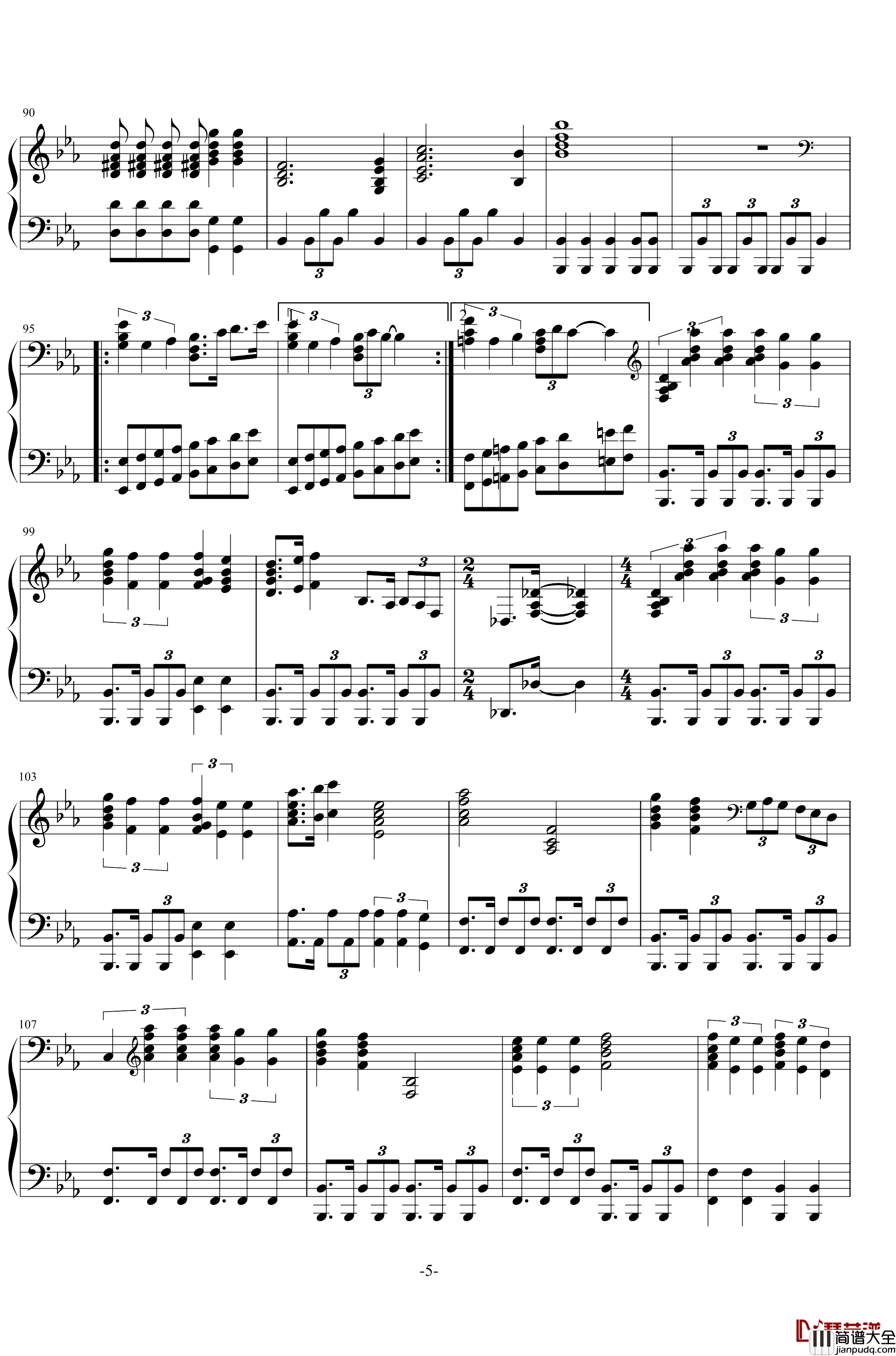 波西米亚狂想曲钢琴谱_Queen