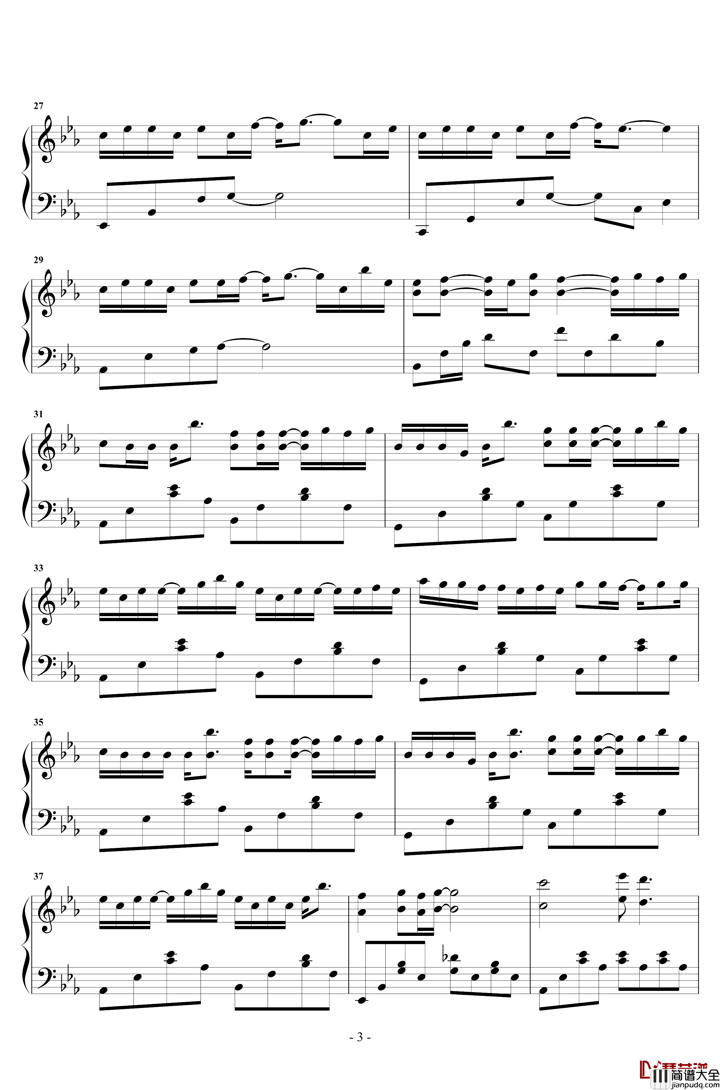 绿色钢琴谱_陈雪凝_完全原声_终极版