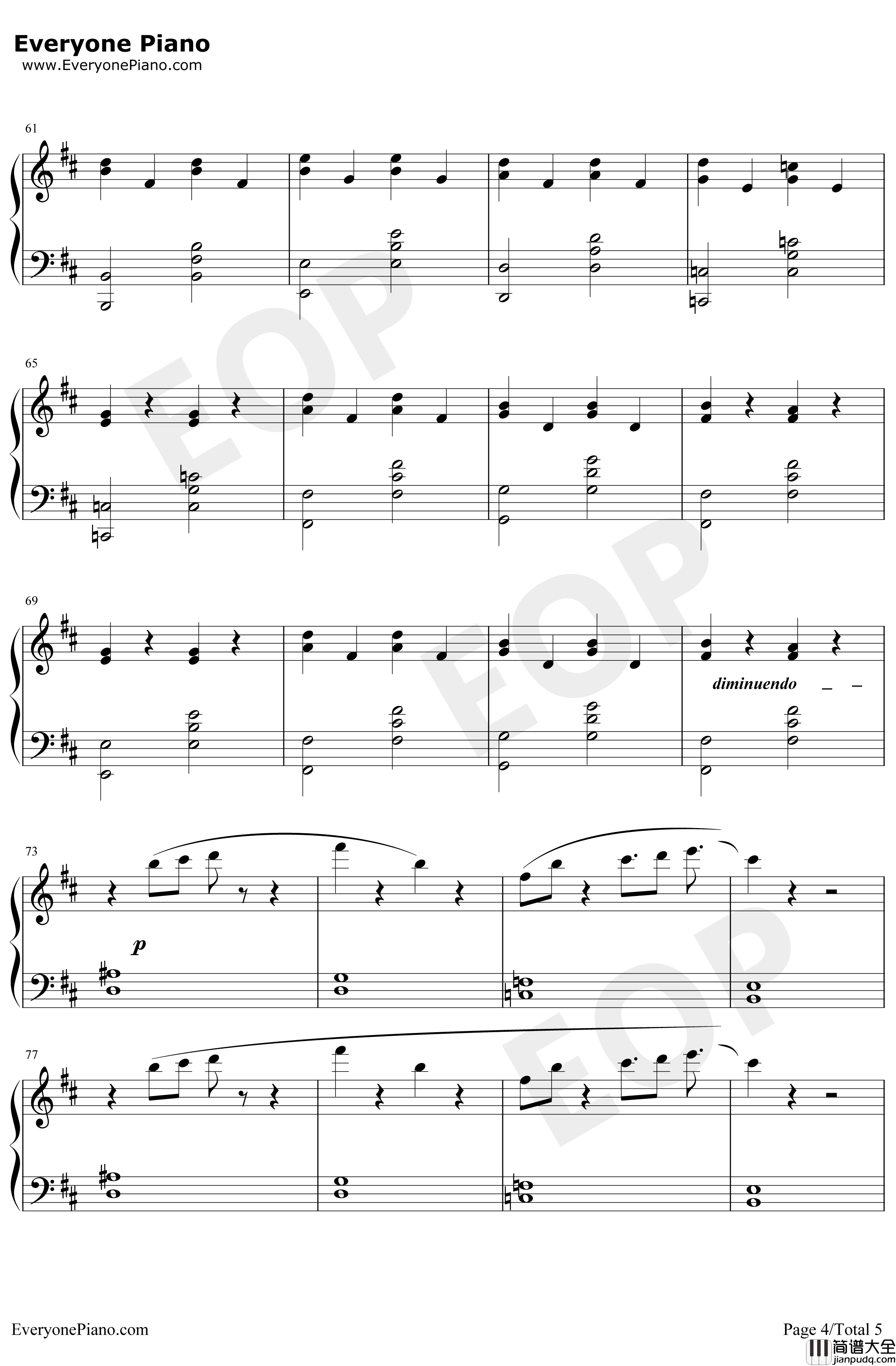 Deutschland钢琴谱_Rammstein