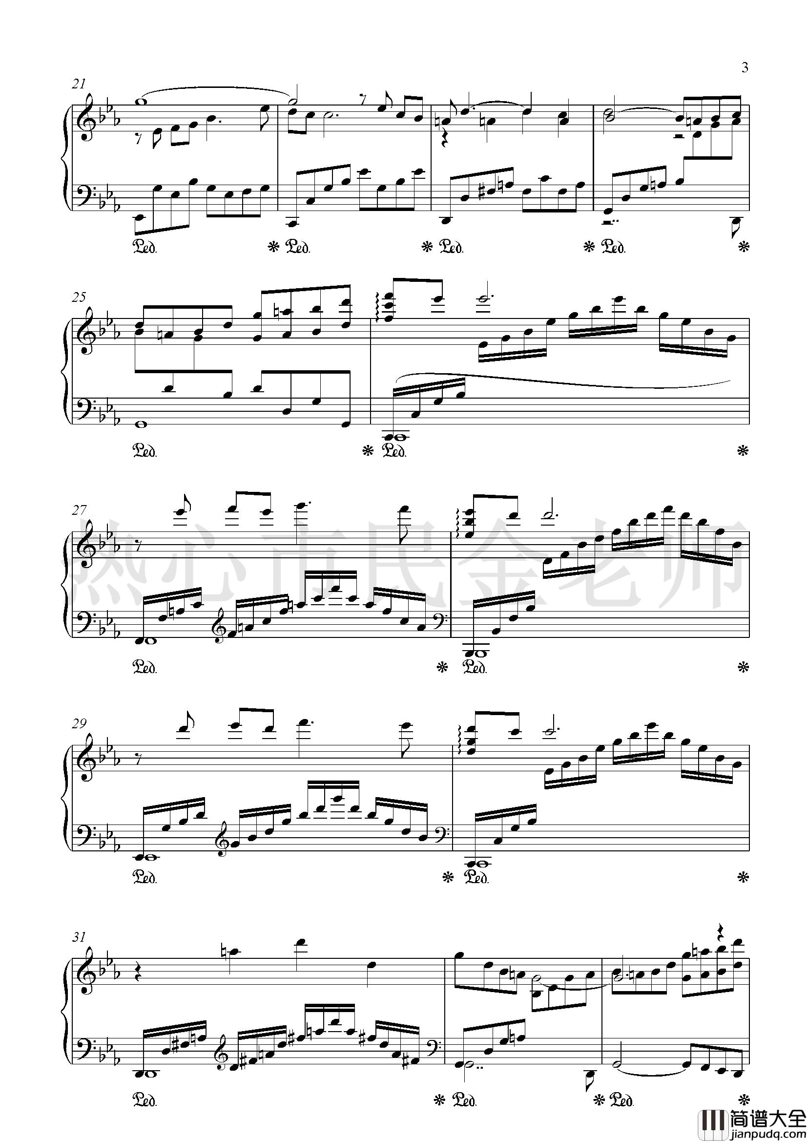 思乡曲钢琴谱_乡愁_金老师独奏190501