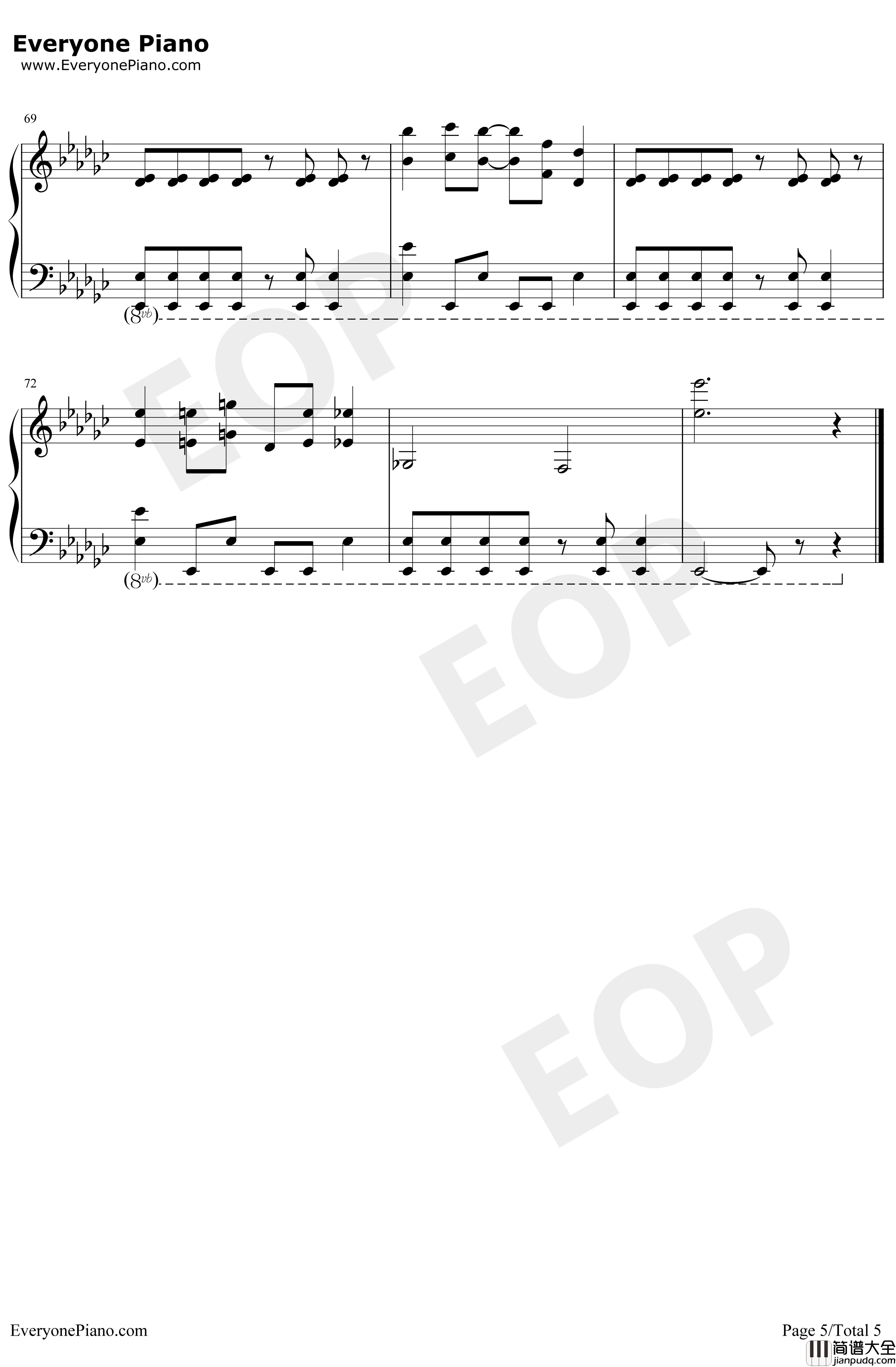 Black_Rover钢琴谱_Bickeblanka_黑色五叶草OP3