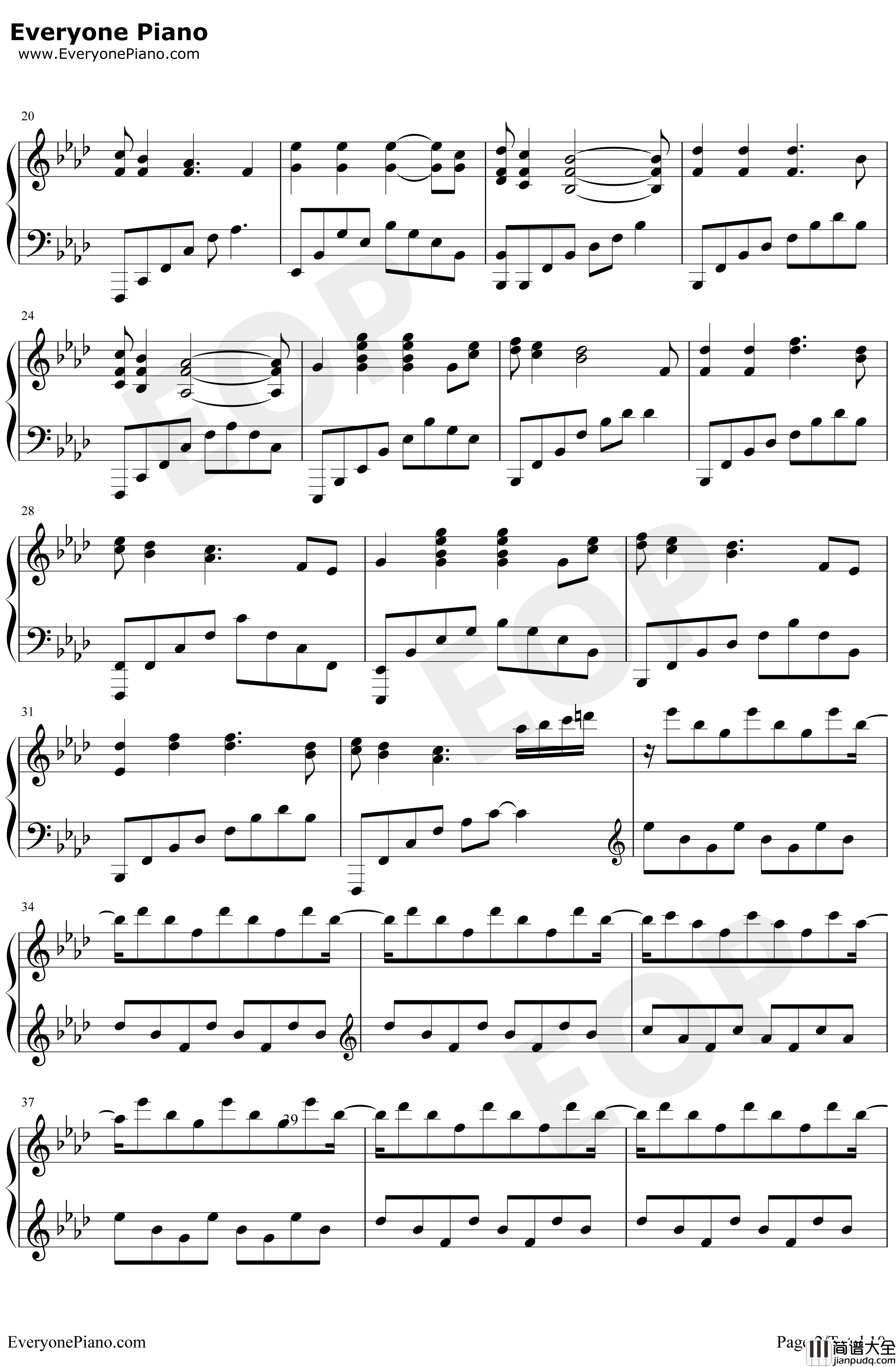 Clocks钢琴谱_马克西姆