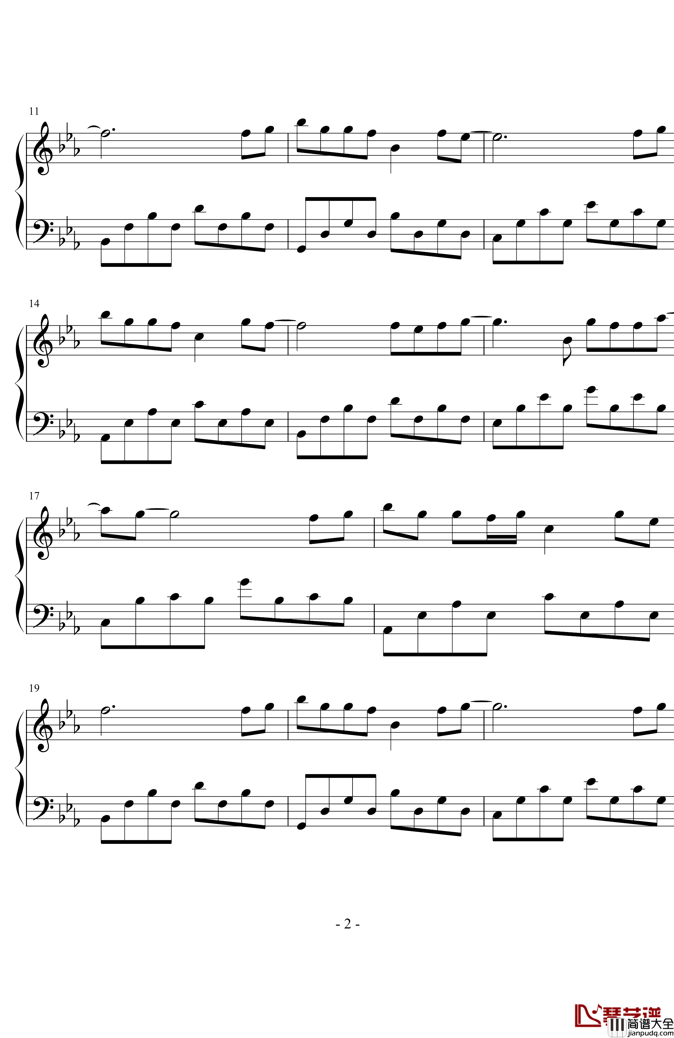 你的酒馆对我打了烊钢琴谱_陈雪凝