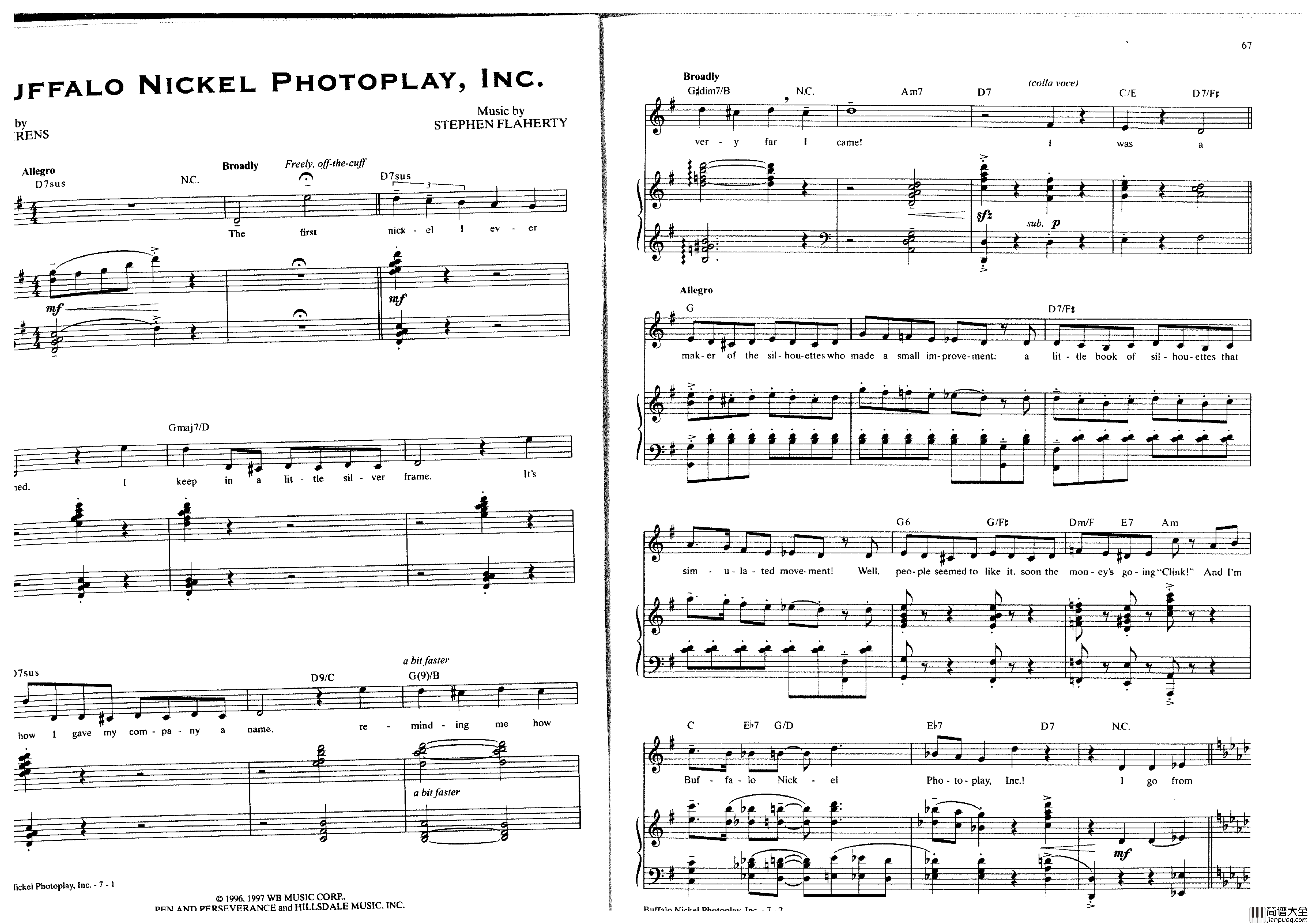 Ragtime全集钢琴谱_Stephen_Flaherty