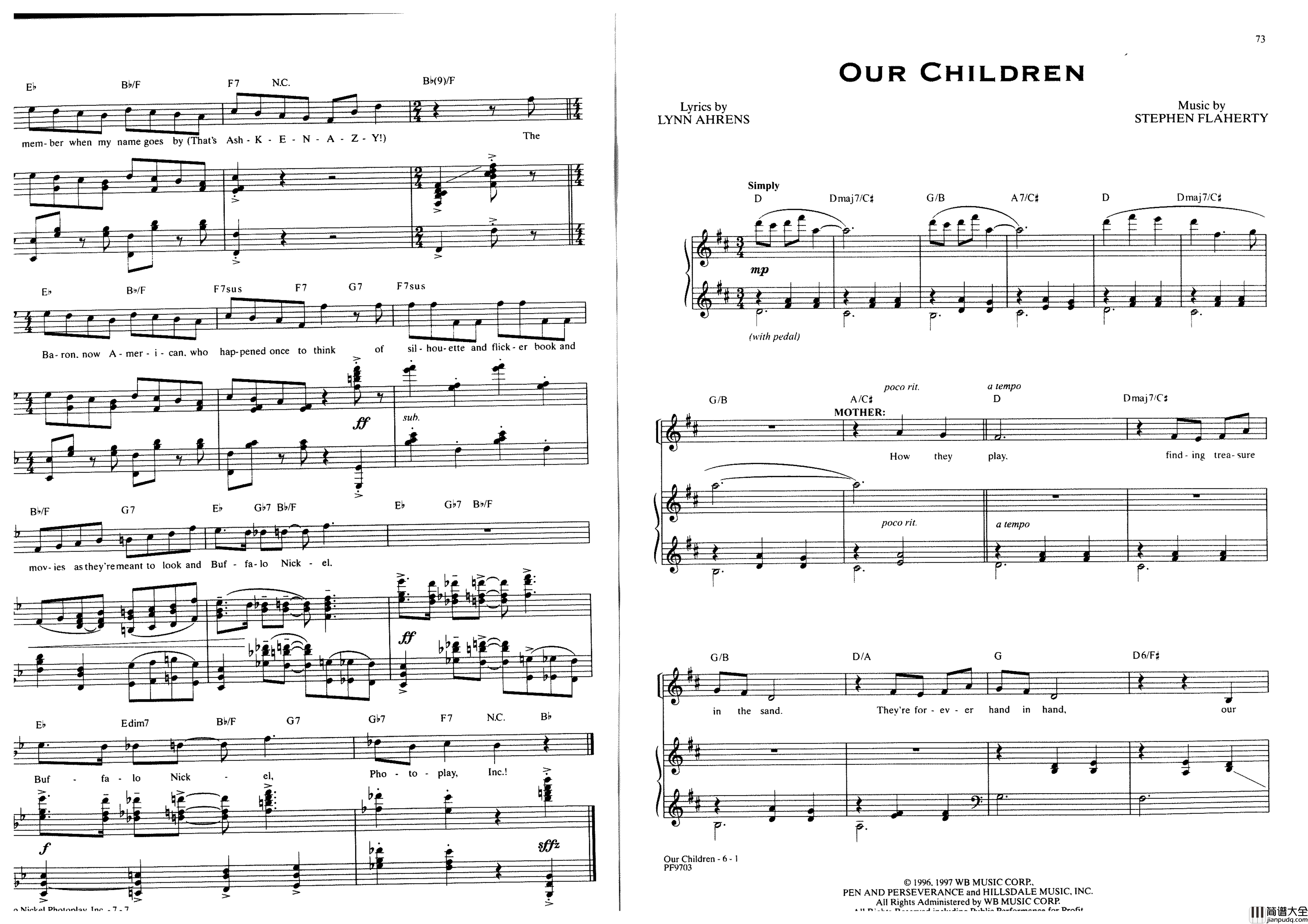 Ragtime全集钢琴谱_Stephen_Flaherty