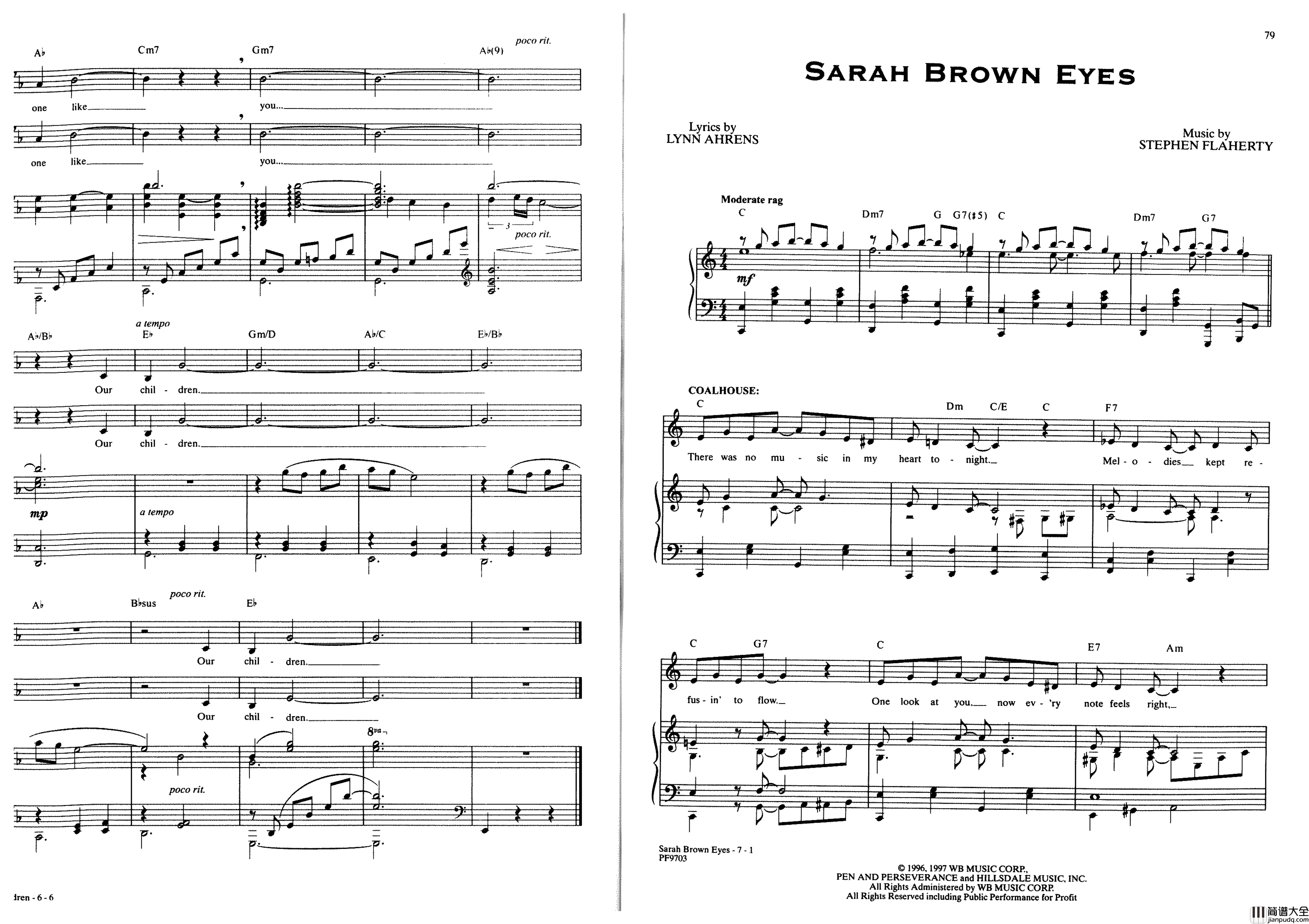 Ragtime全集钢琴谱_Stephen_Flaherty