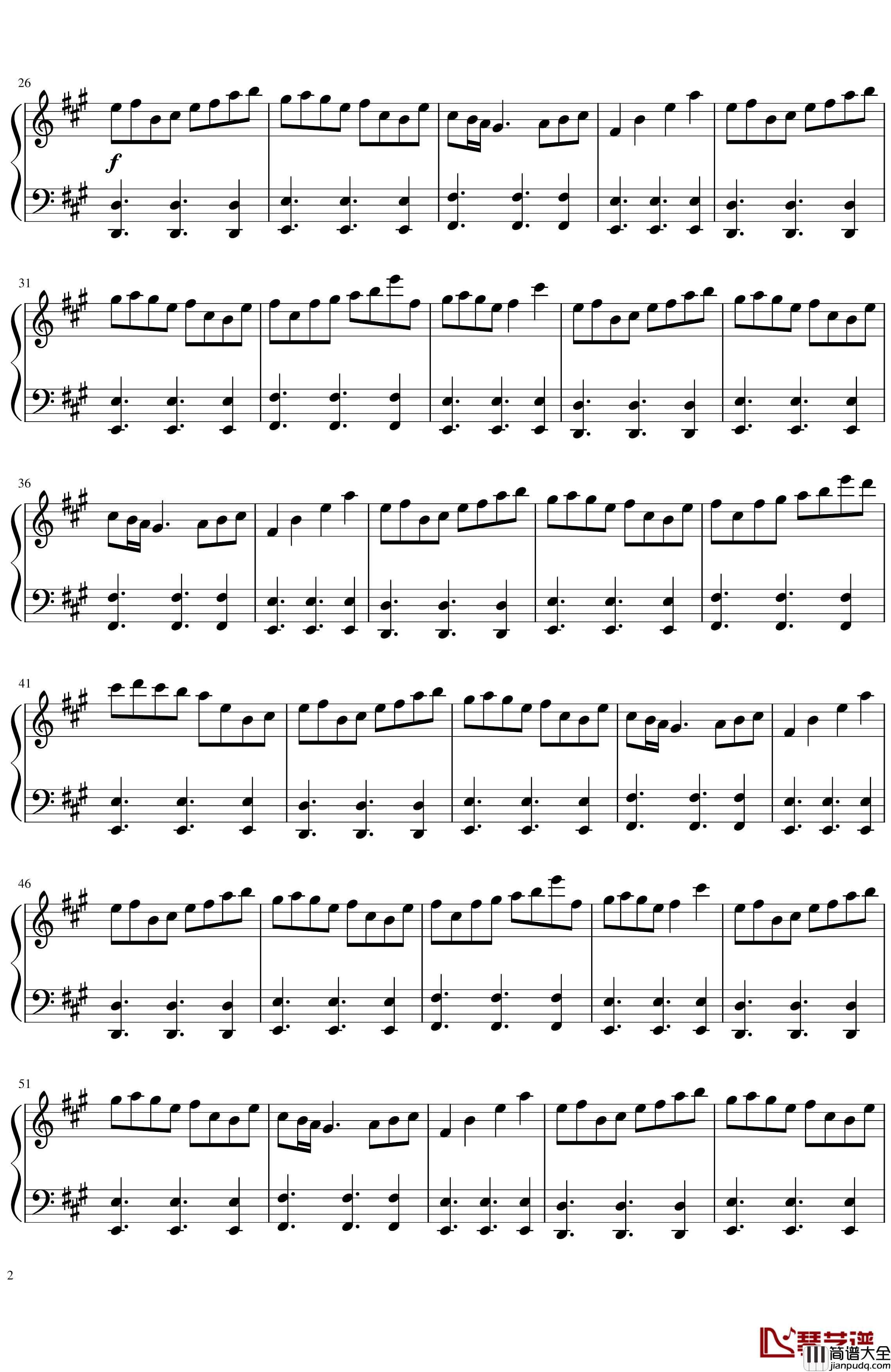 ソロモンの白椿钢琴谱_交响乐转钢琴版_碧蓝航线