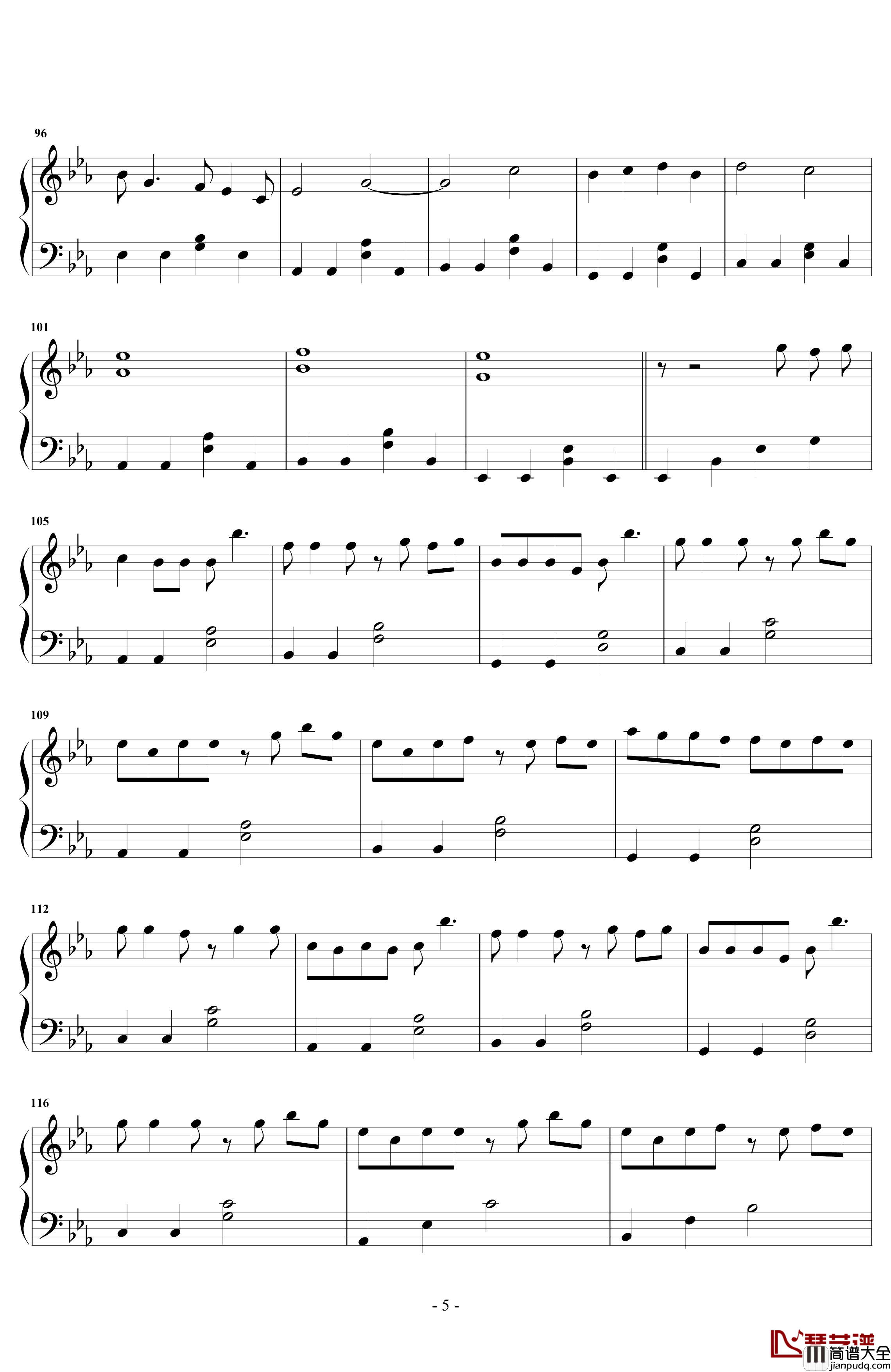 绿色钢琴谱_原声版_陈雪凝_