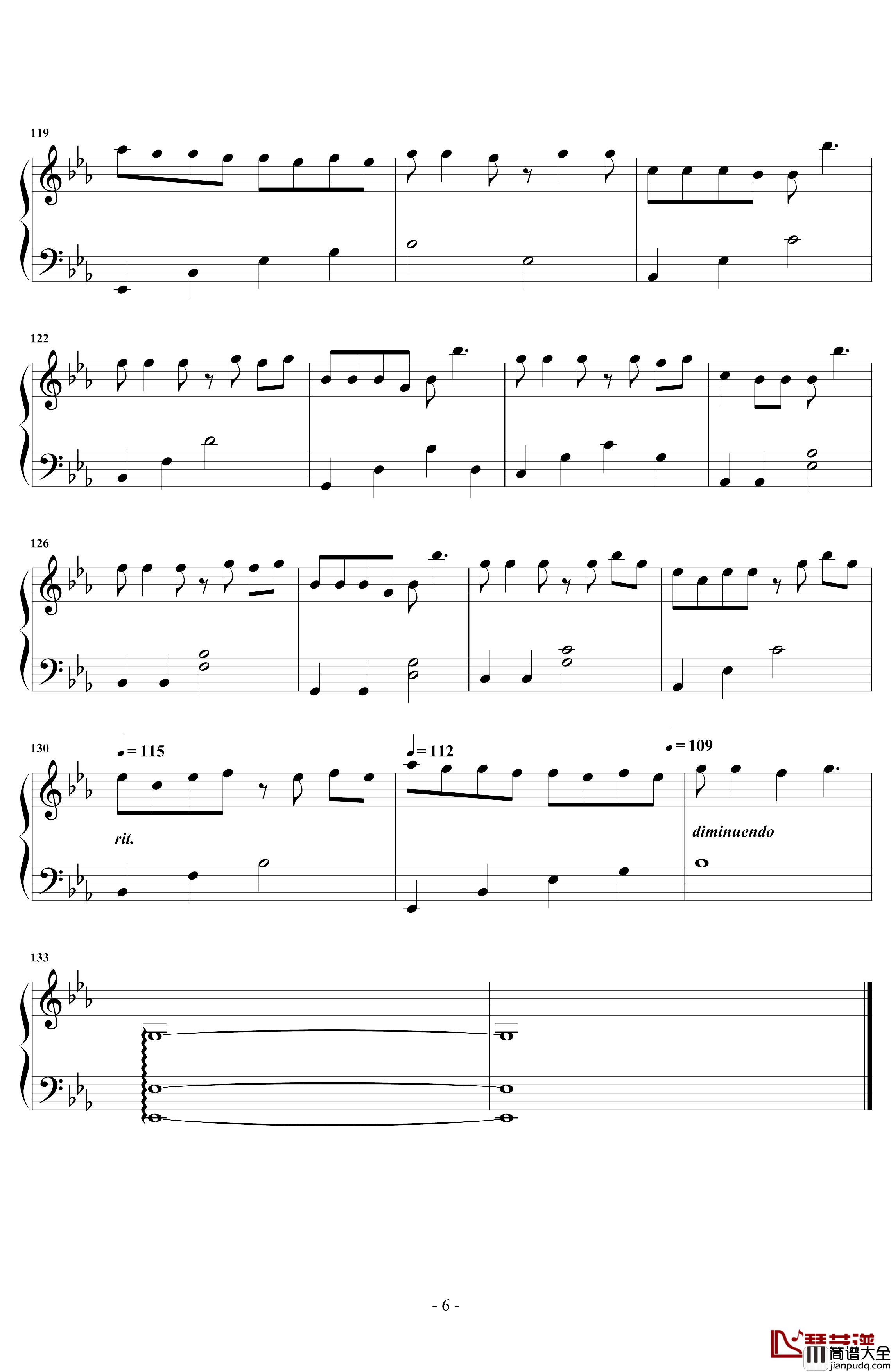 绿色钢琴谱_原声版_陈雪凝_