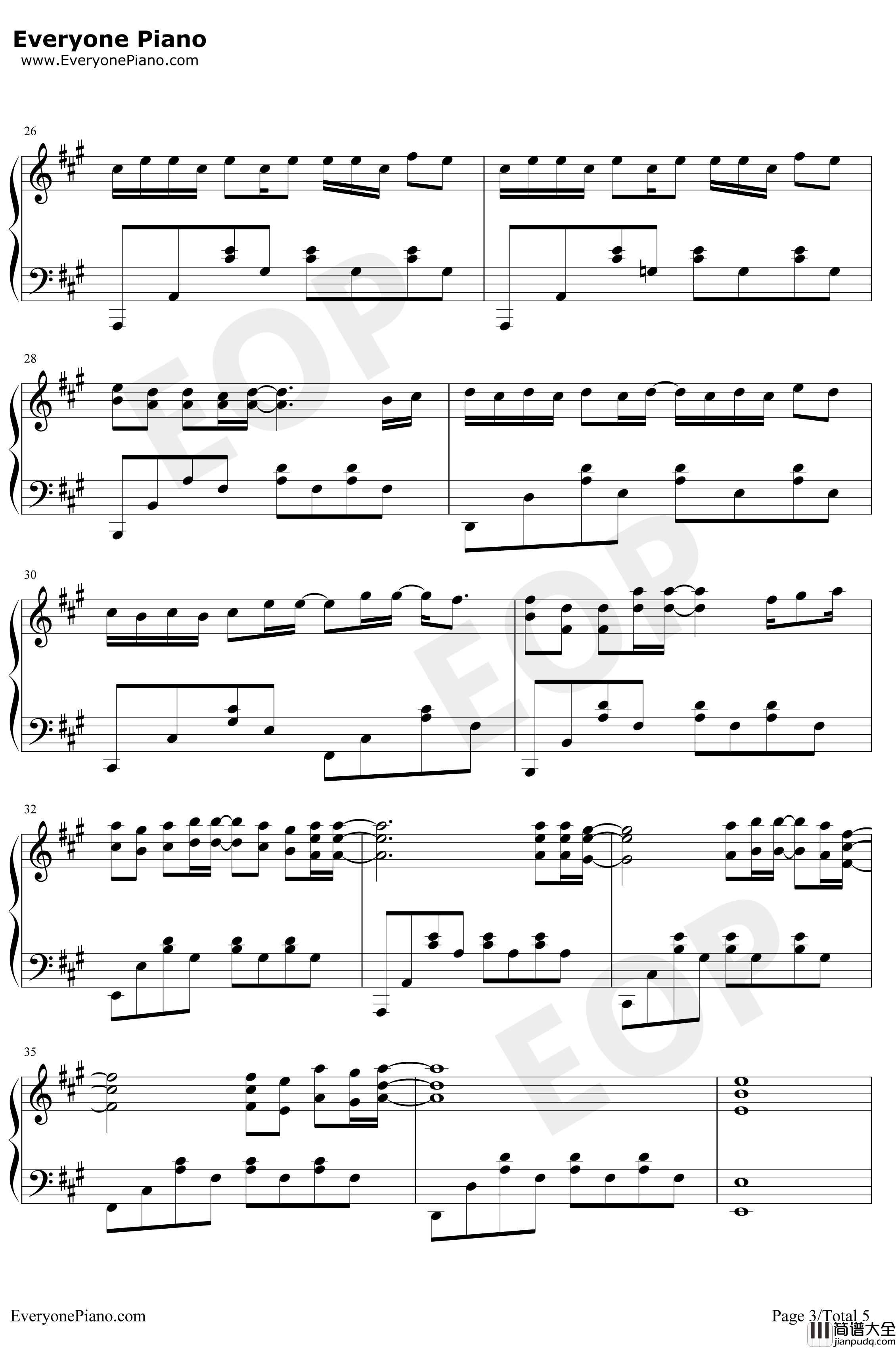 昨日青空钢琴谱_尤长靖_昨日青空同名青春主题曲