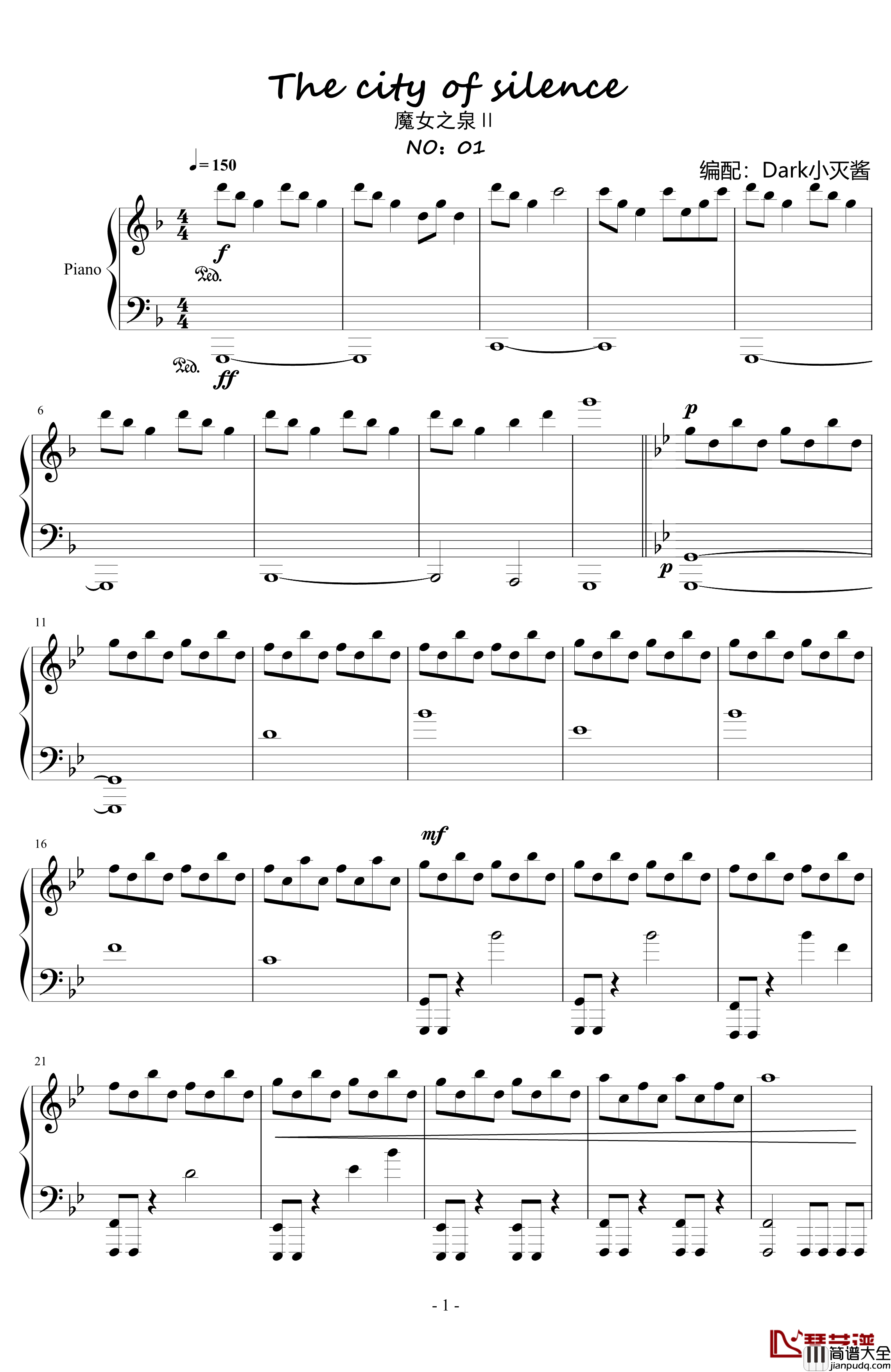 The_city_of_silence钢琴谱_魔女之泉Ⅱ_魔女之泉Ⅱ