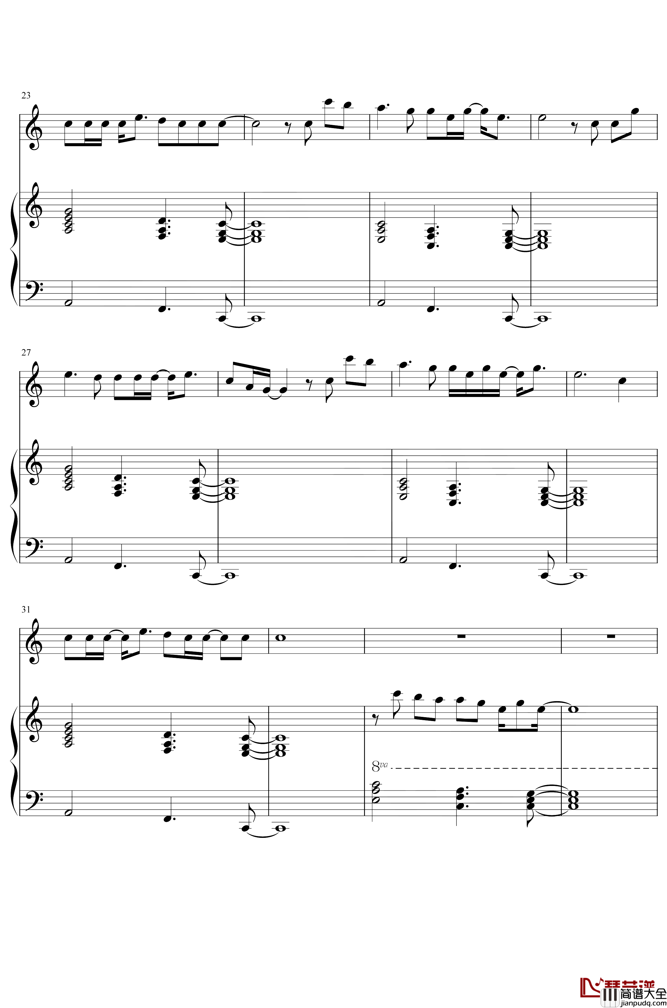 再也没有钢琴谱_Ryan.B_我们再也没有以后