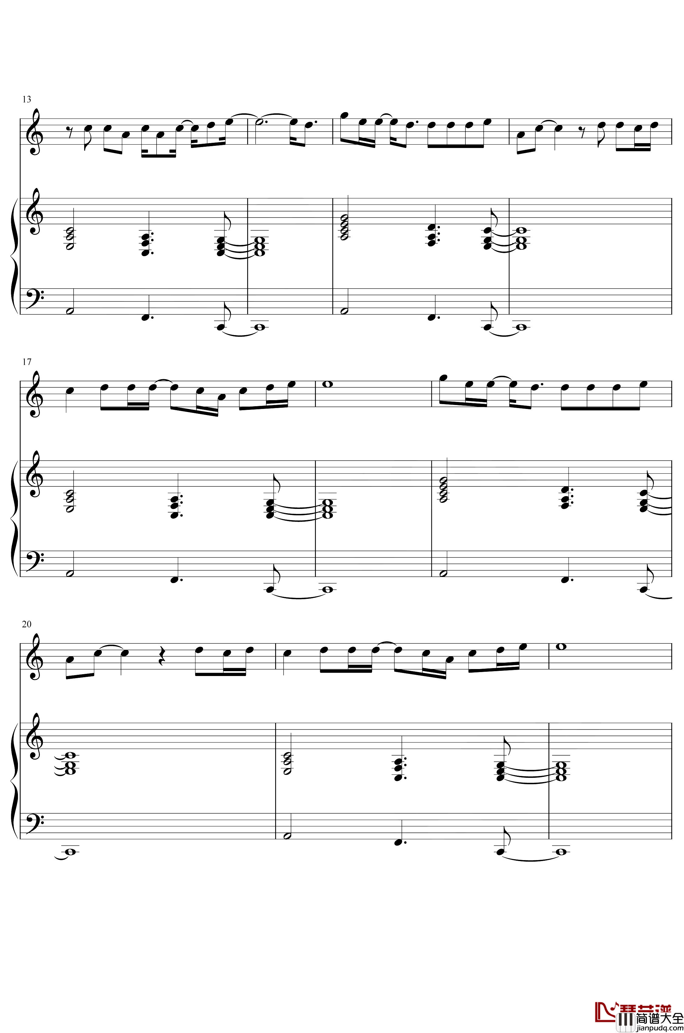 再也没有钢琴谱_Ryan.B_我们再也没有以后