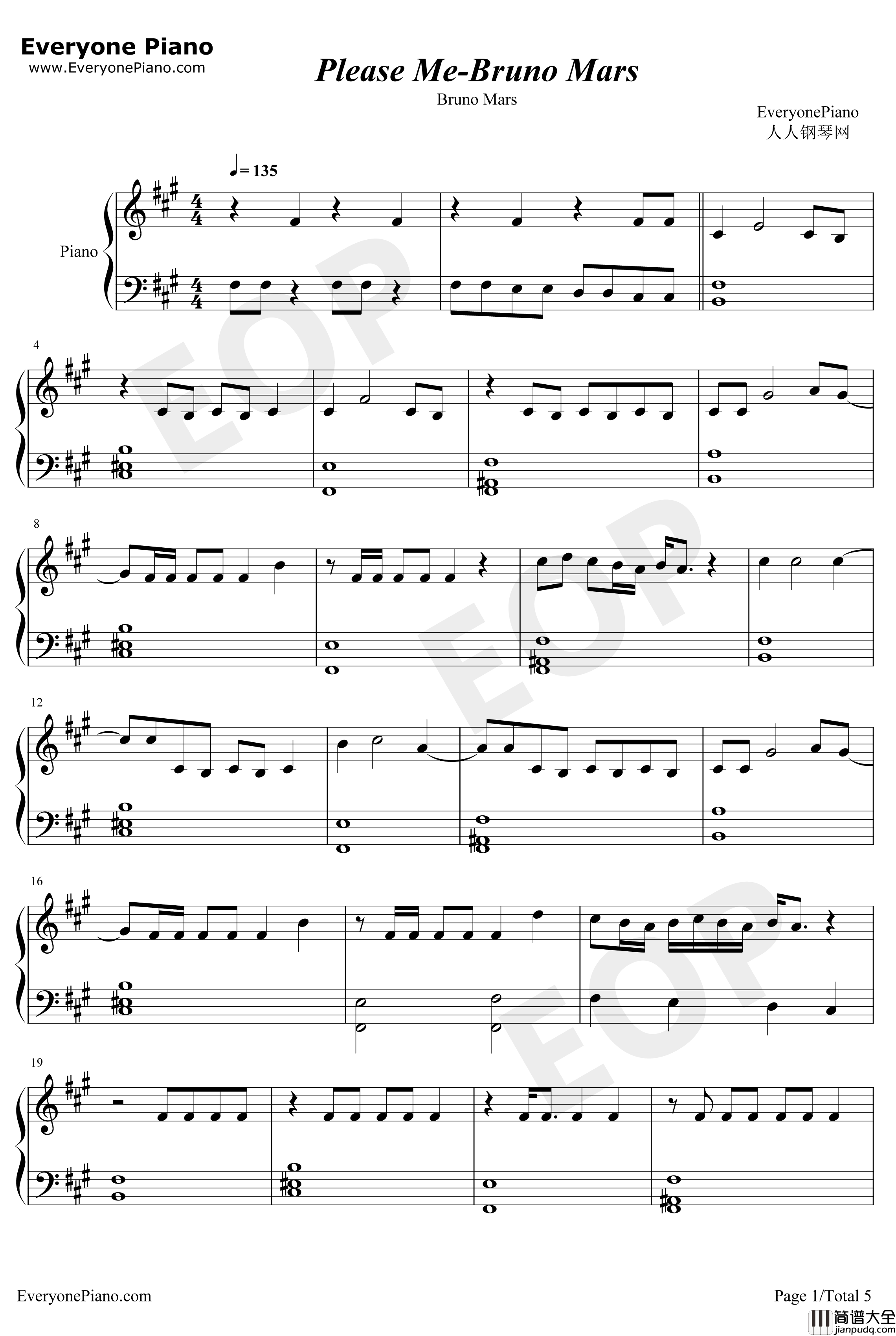 Please_Me钢琴谱_CardiB/BrunoMars