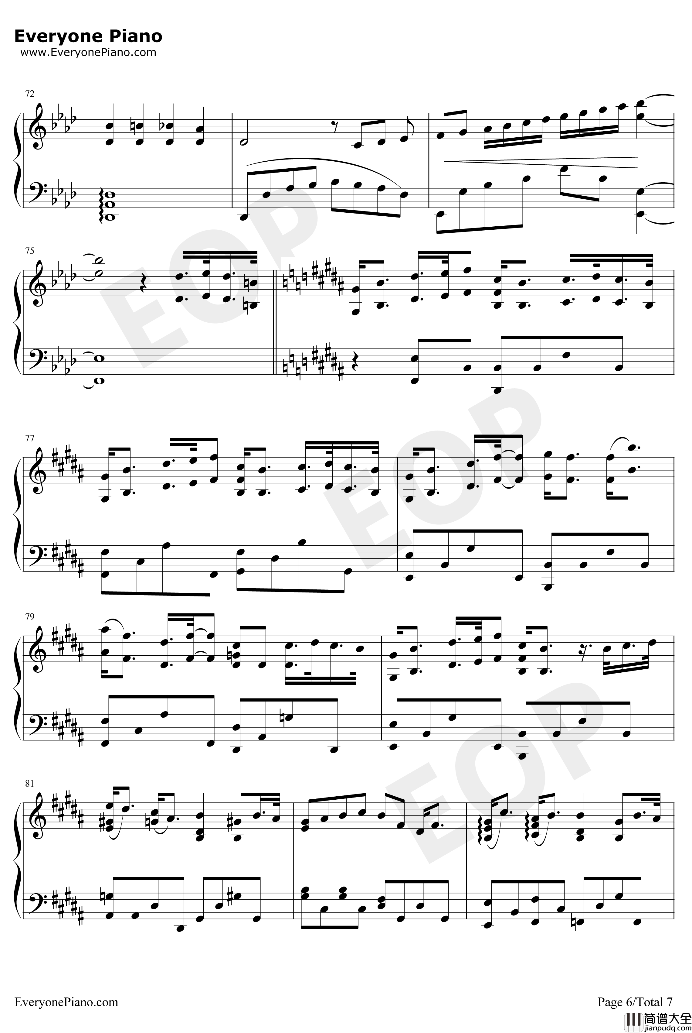 Lemon钢琴谱_米津玄师_完美演奏版