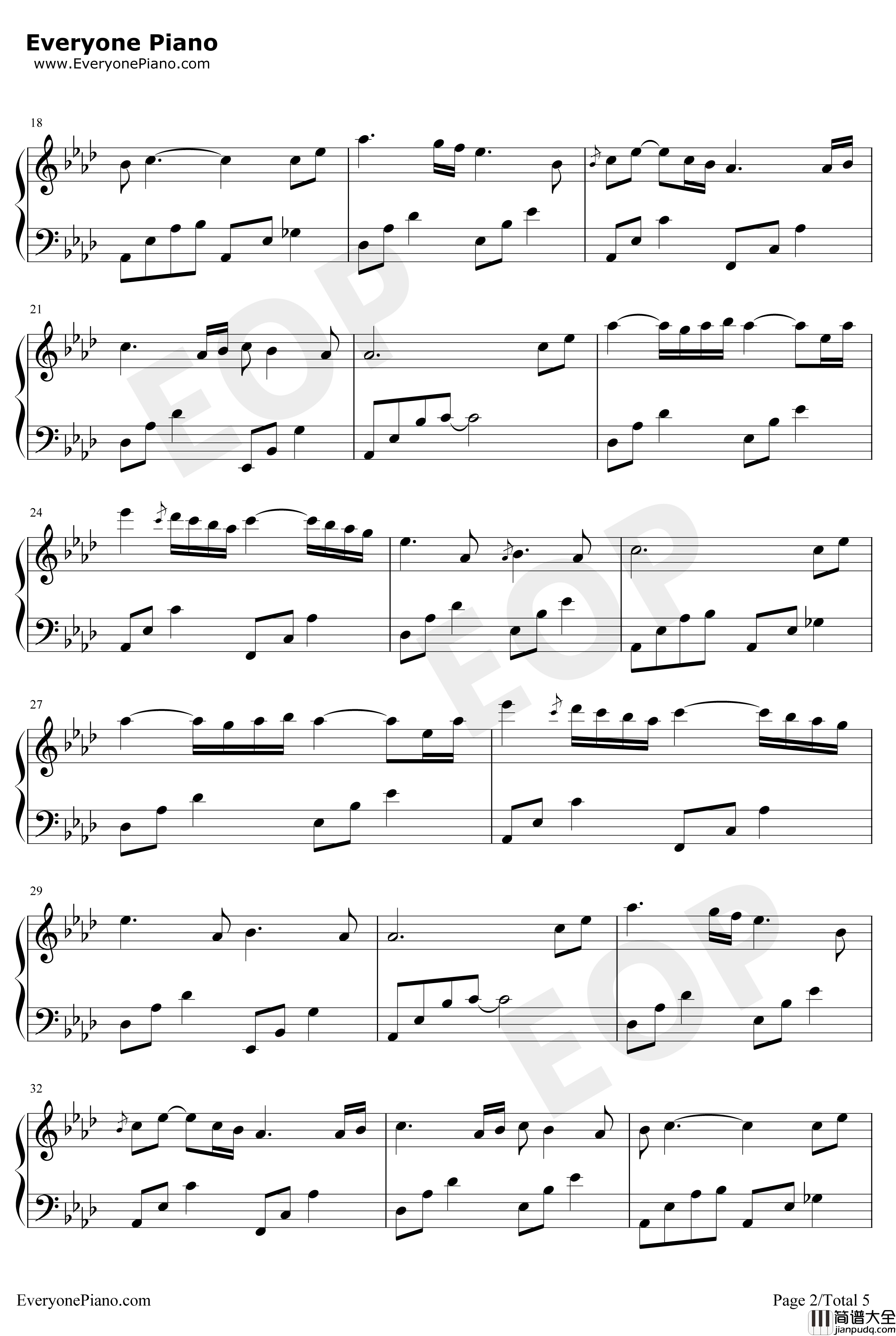 Follow_the_Wind钢琴谱_July