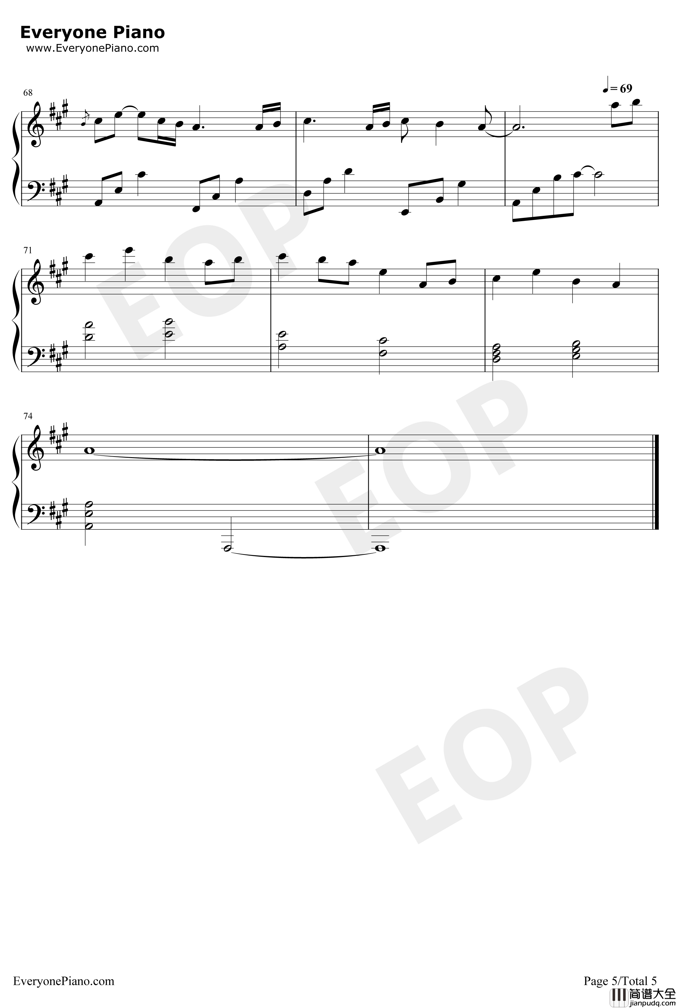 Follow_the_Wind钢琴谱_July