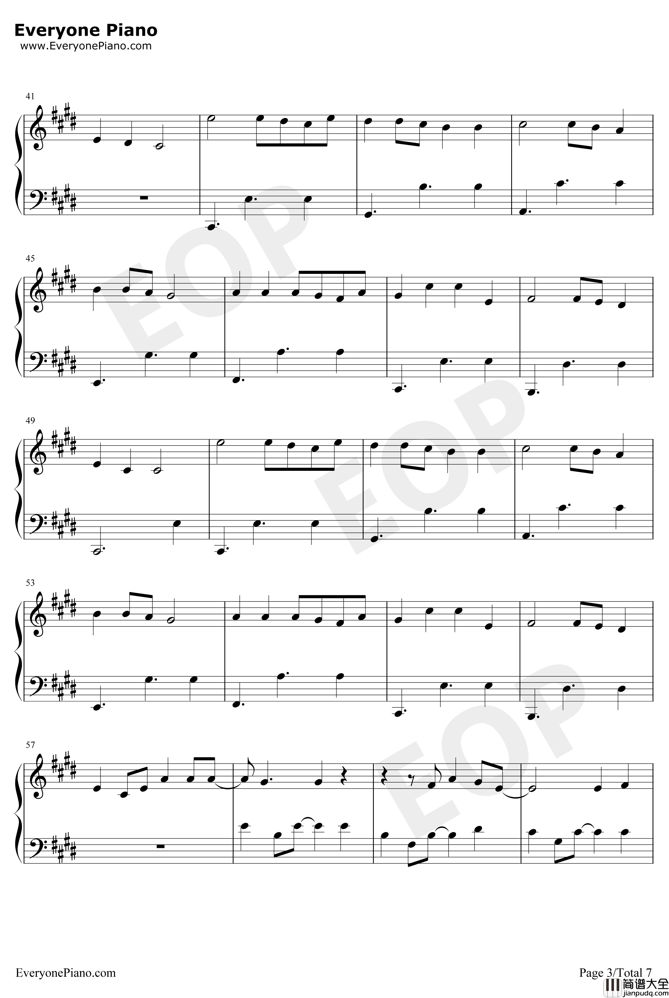 On_My_Way钢琴谱_AlanWalker_简单版_AlanWalker