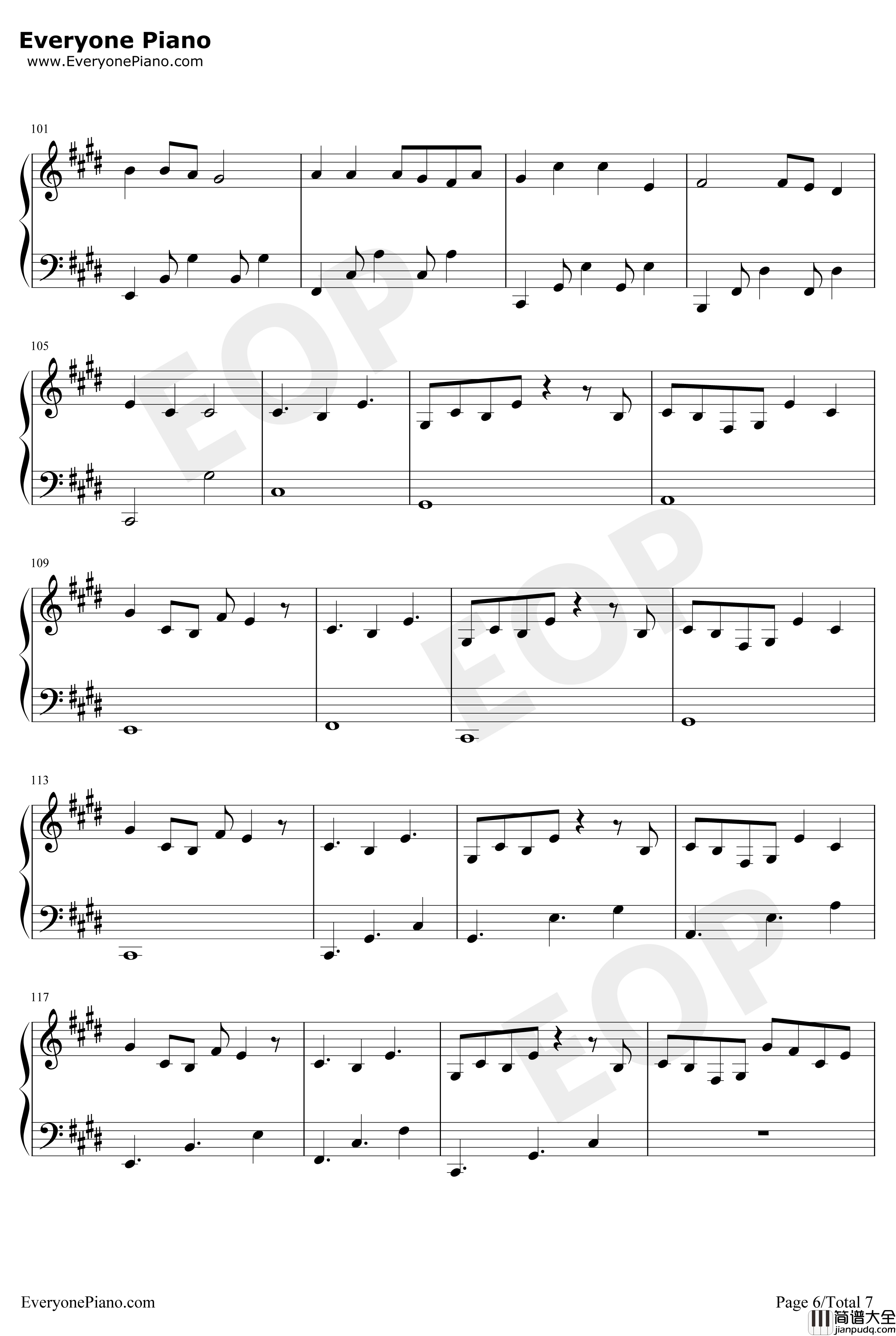 On_My_Way钢琴谱_AlanWalker_简单版_AlanWalker