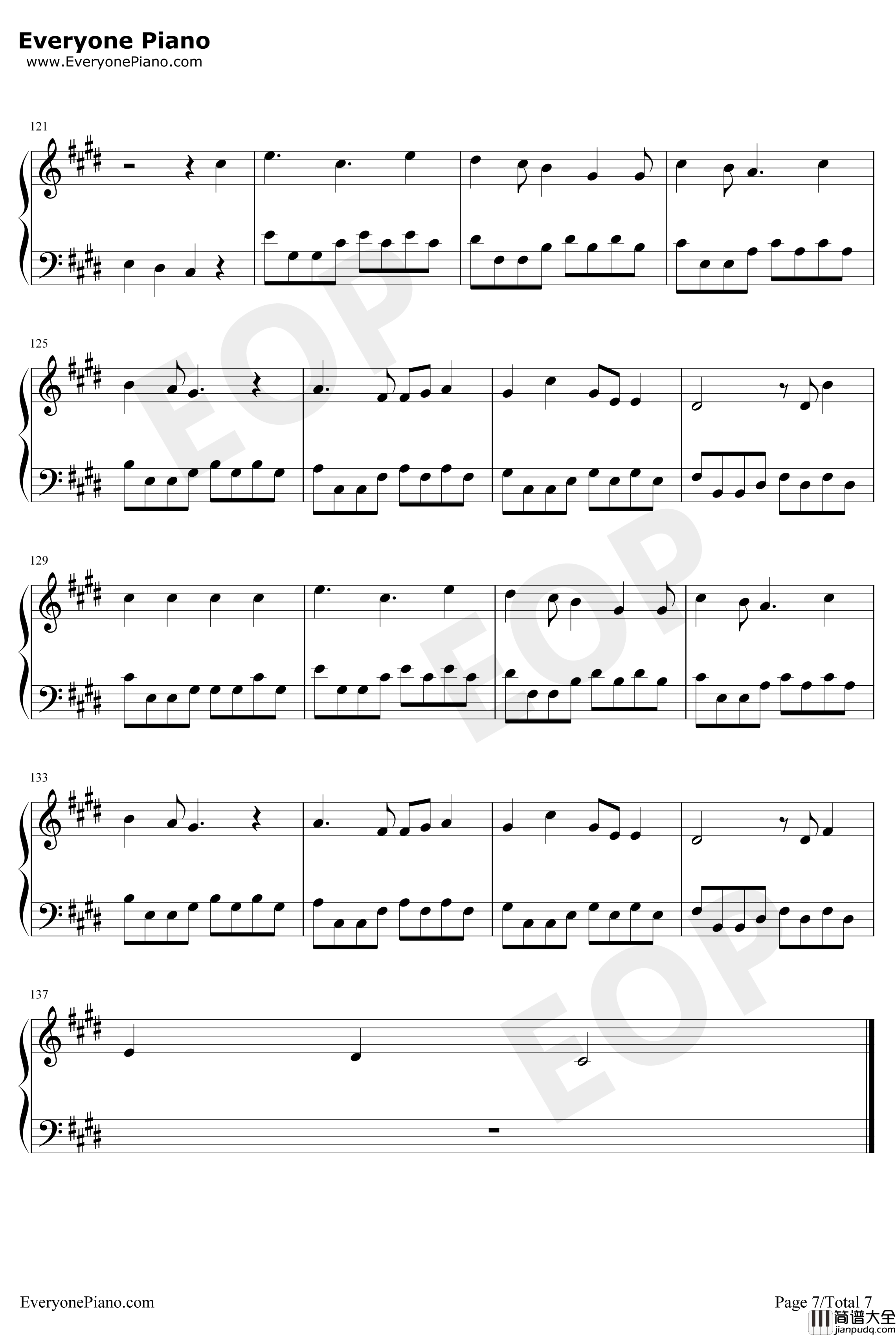 On_My_Way钢琴谱_AlanWalker_简单版_AlanWalker