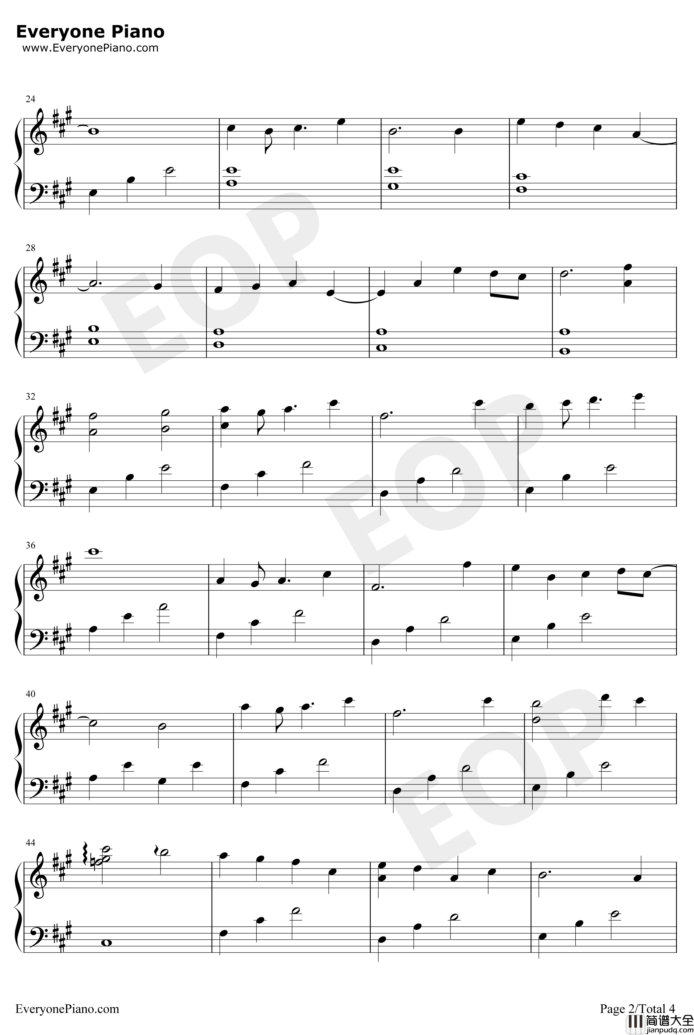 Cry_for_the_Moon钢琴谱_出羽良彰_来自风平浪静的明天OST