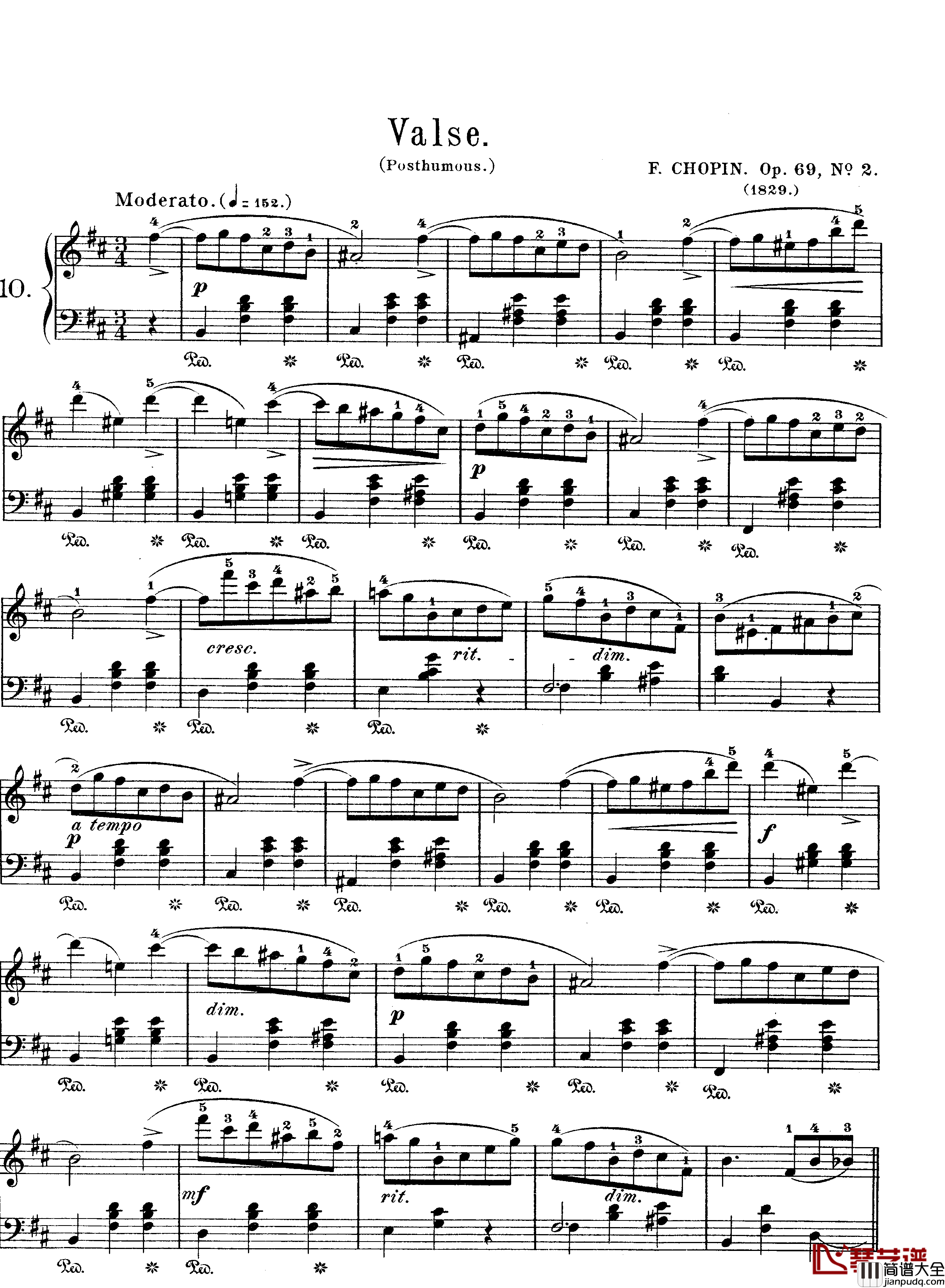 e小调圆舞曲钢琴谱_肖邦_chopin