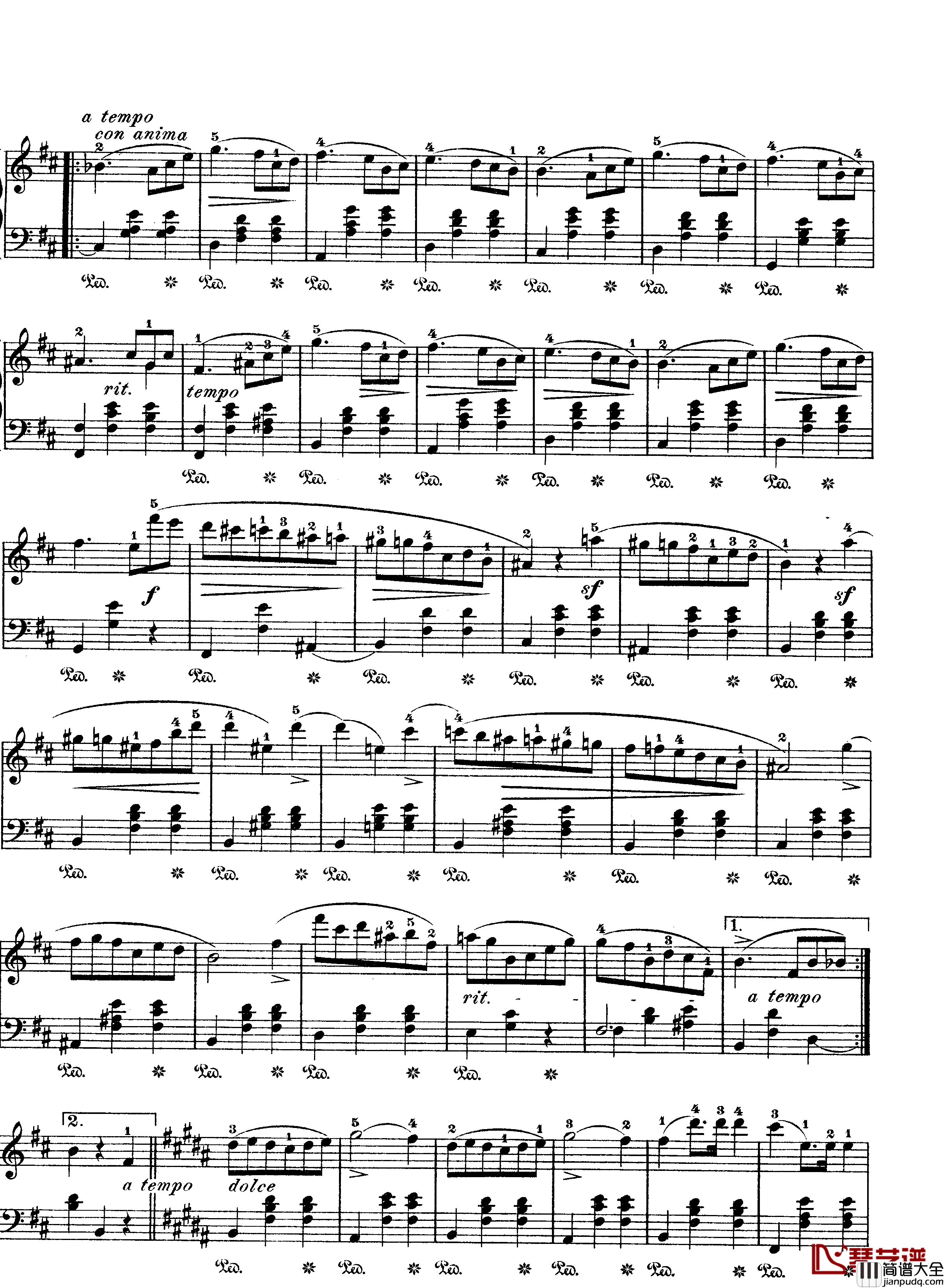 e小调圆舞曲钢琴谱_肖邦_chopin