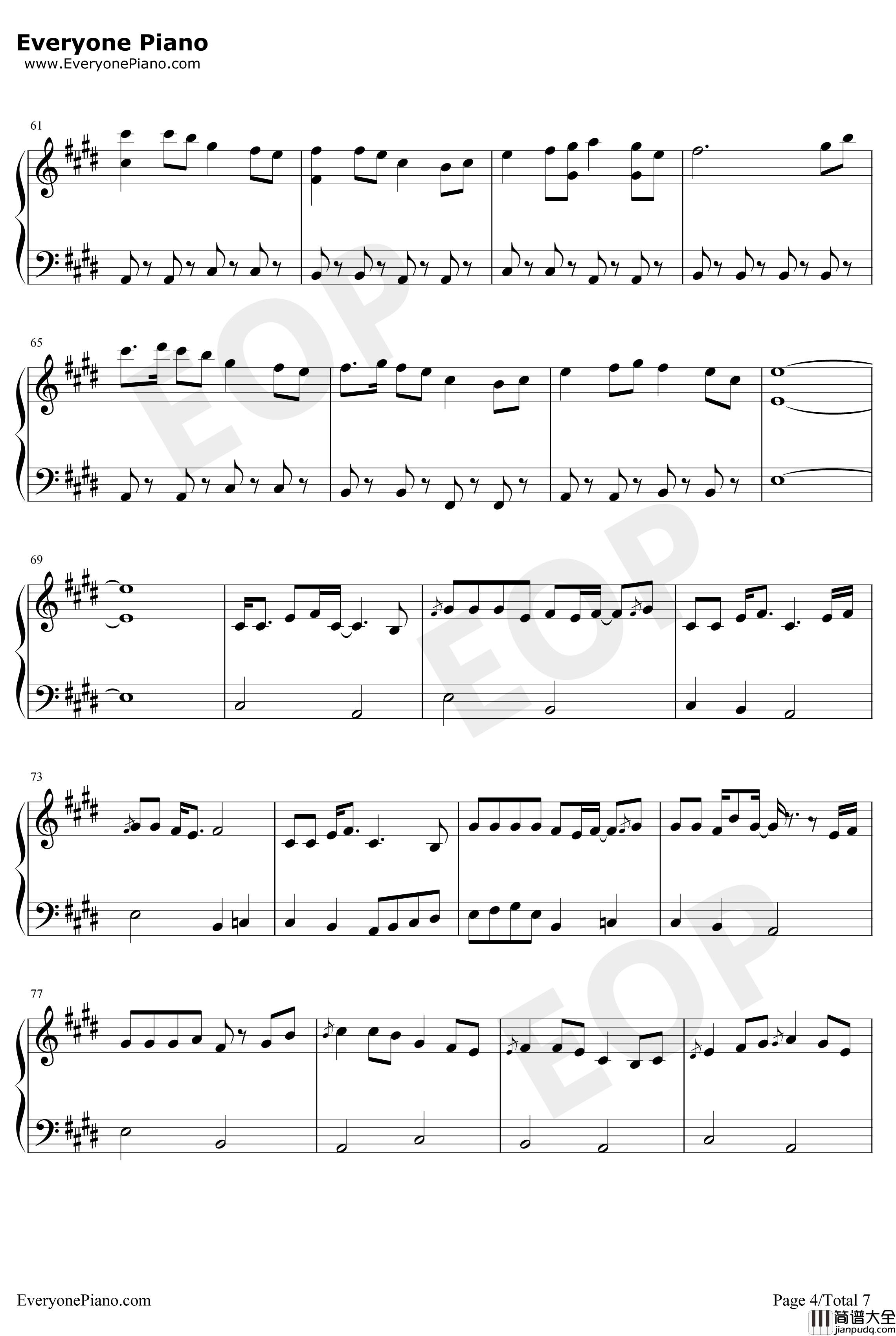 Monody钢琴谱_TheFatRatLauraBrehm_TheFatRat_抖音歌曲