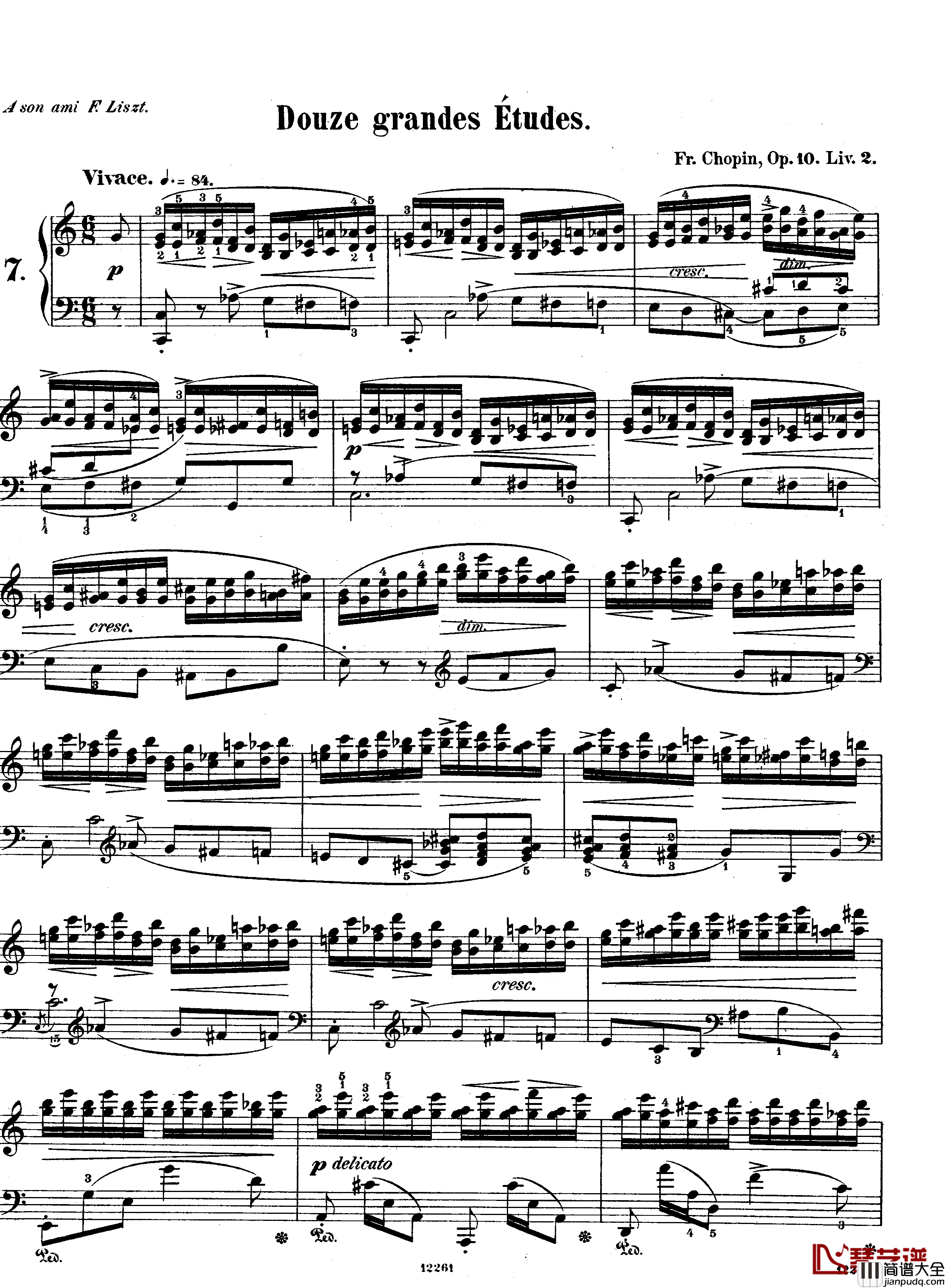 OP10No7钢琴谱_肖邦_chopin