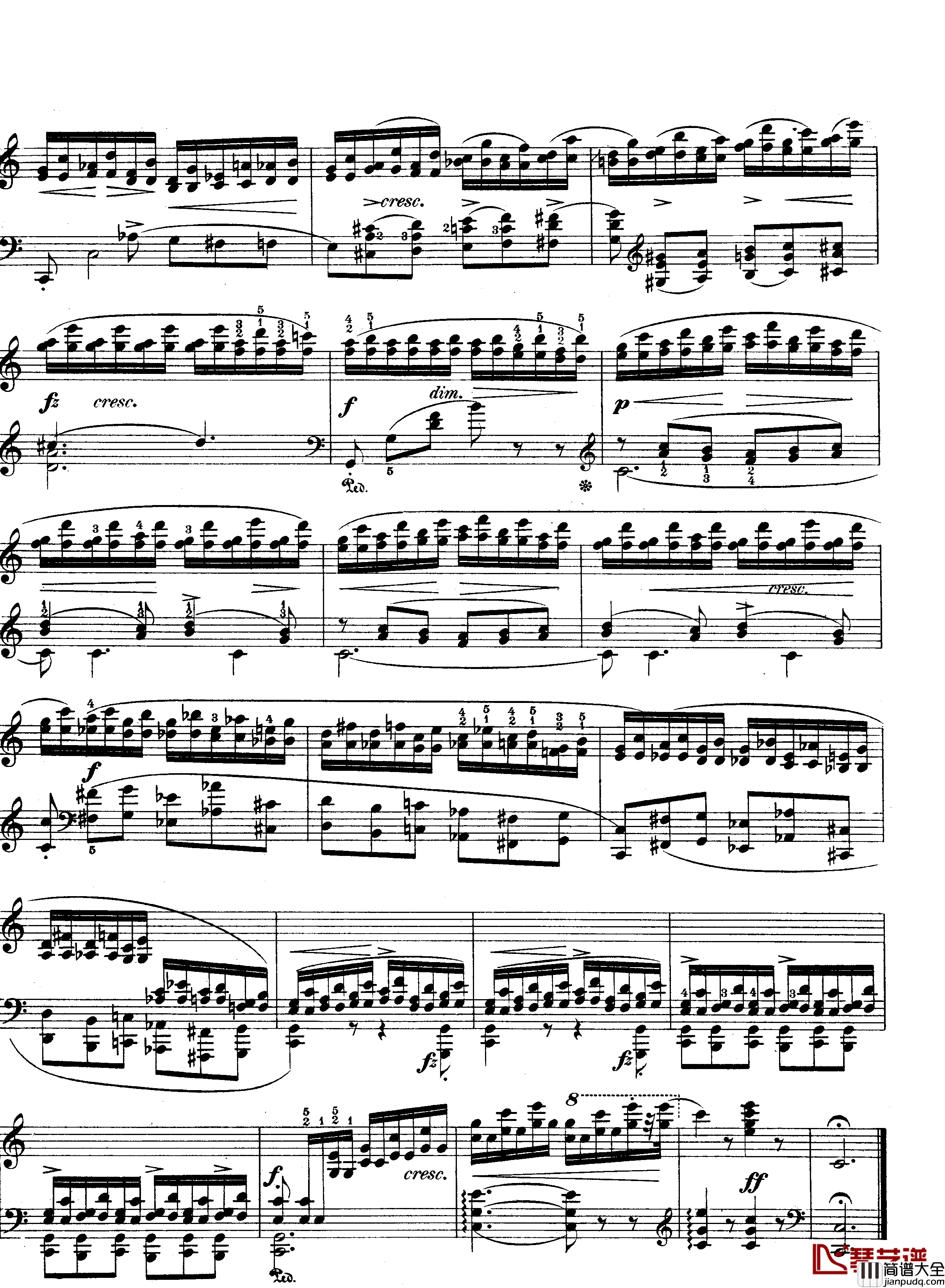 OP10No7钢琴谱_肖邦_chopin