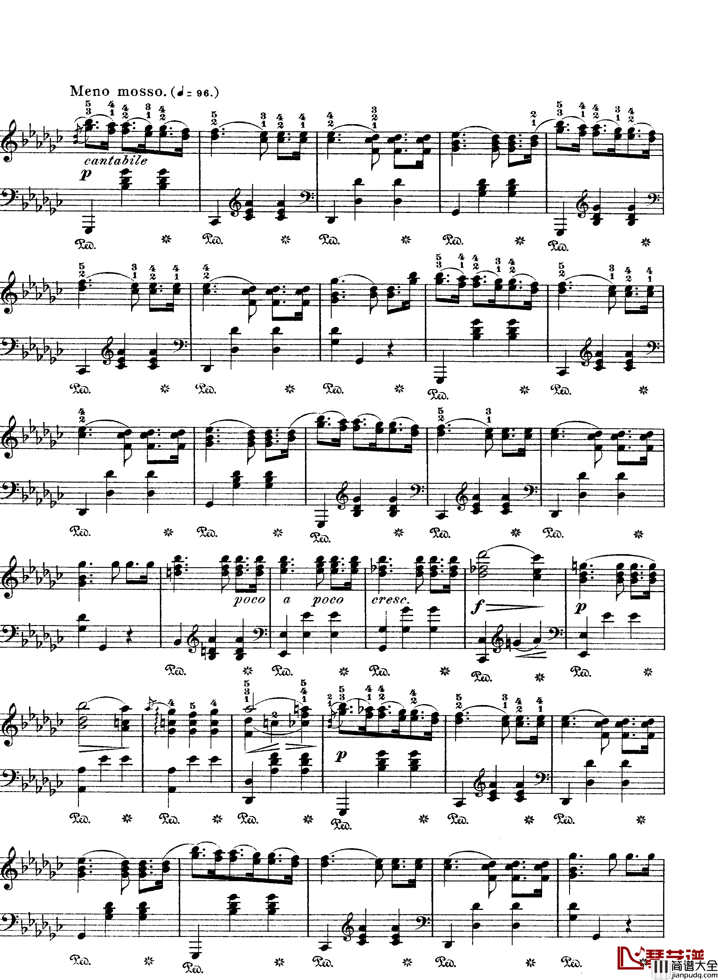 降G大调圆舞曲钢琴谱_Op70No.1_肖邦_chopin