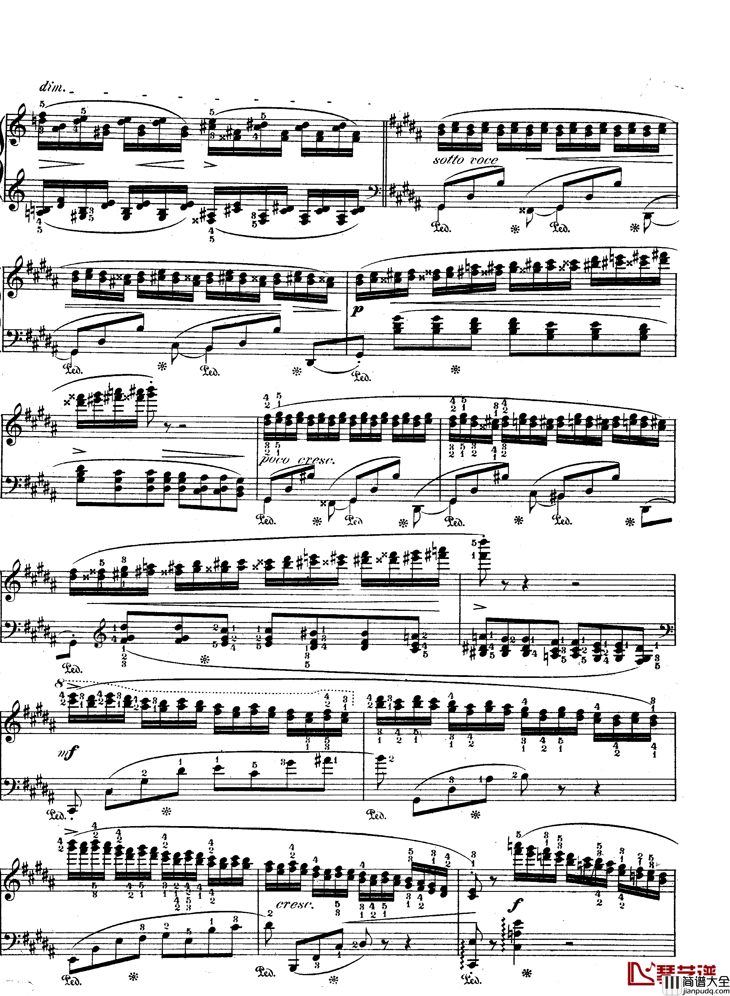 升g小调练习曲作品25_6钢琴谱_肖邦_chopin