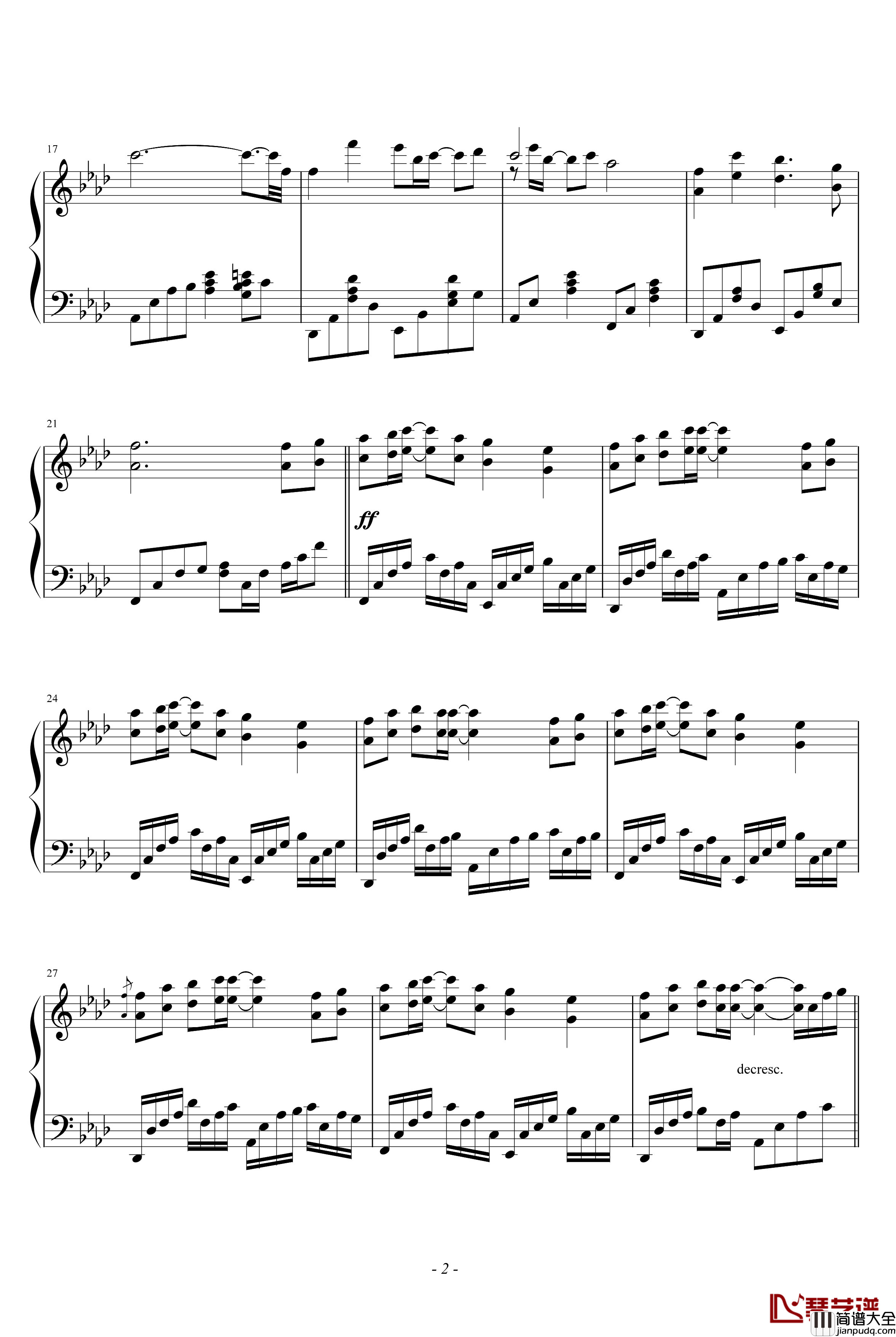 无尽的爱钢琴谱_神话_成龙