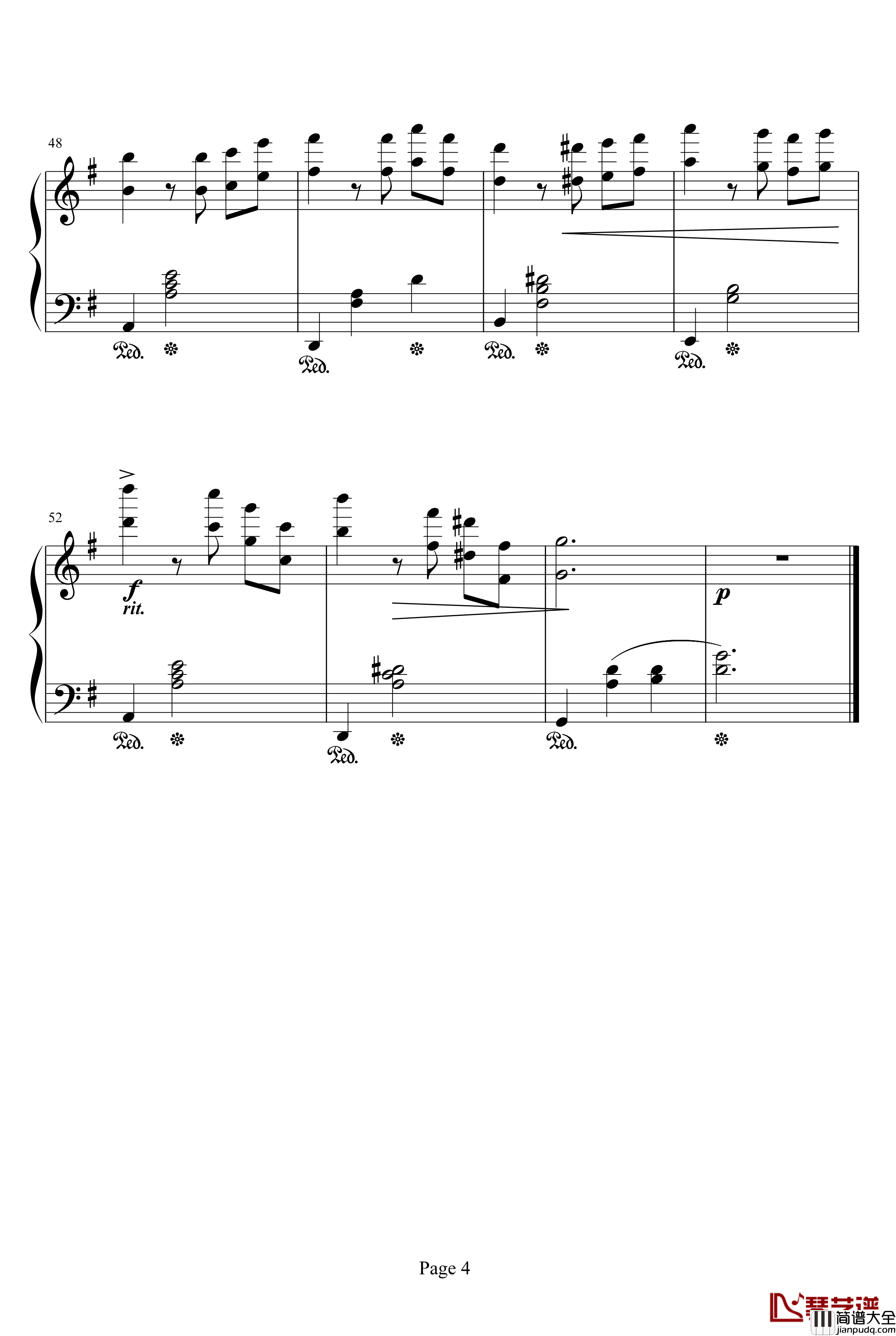 四月素描簿钢琴谱_须釜俊一