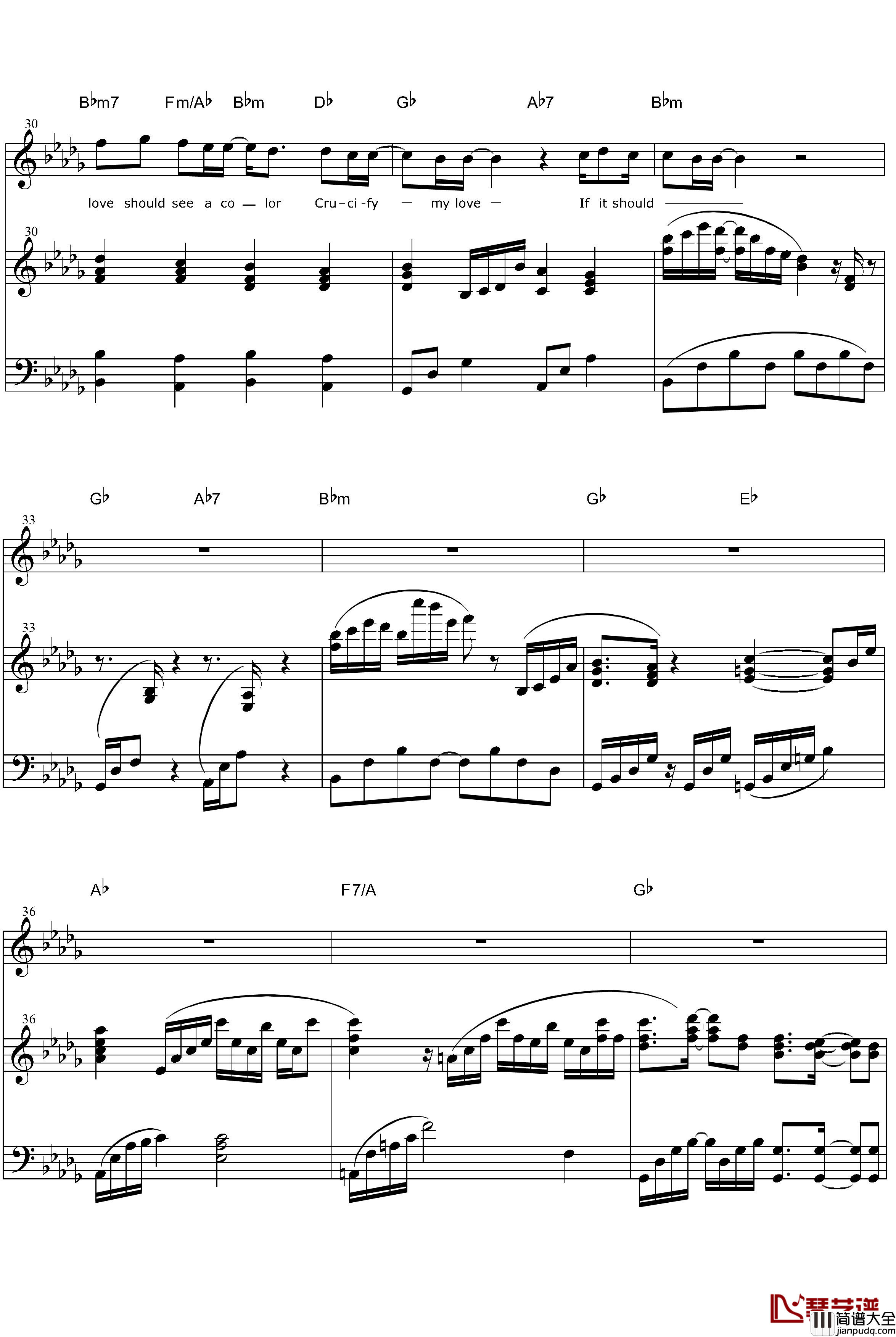 Crucify_My_Love钢琴谱_X_JAPAN