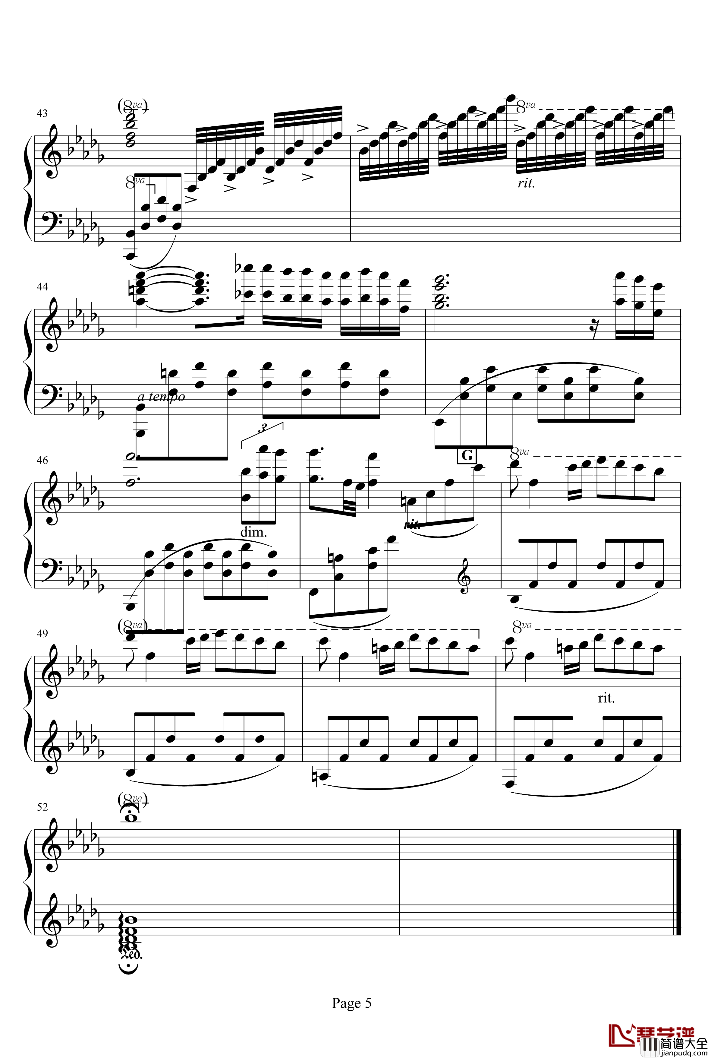 秋日私语钢琴谱_绝望メ前奏曲_克莱德曼