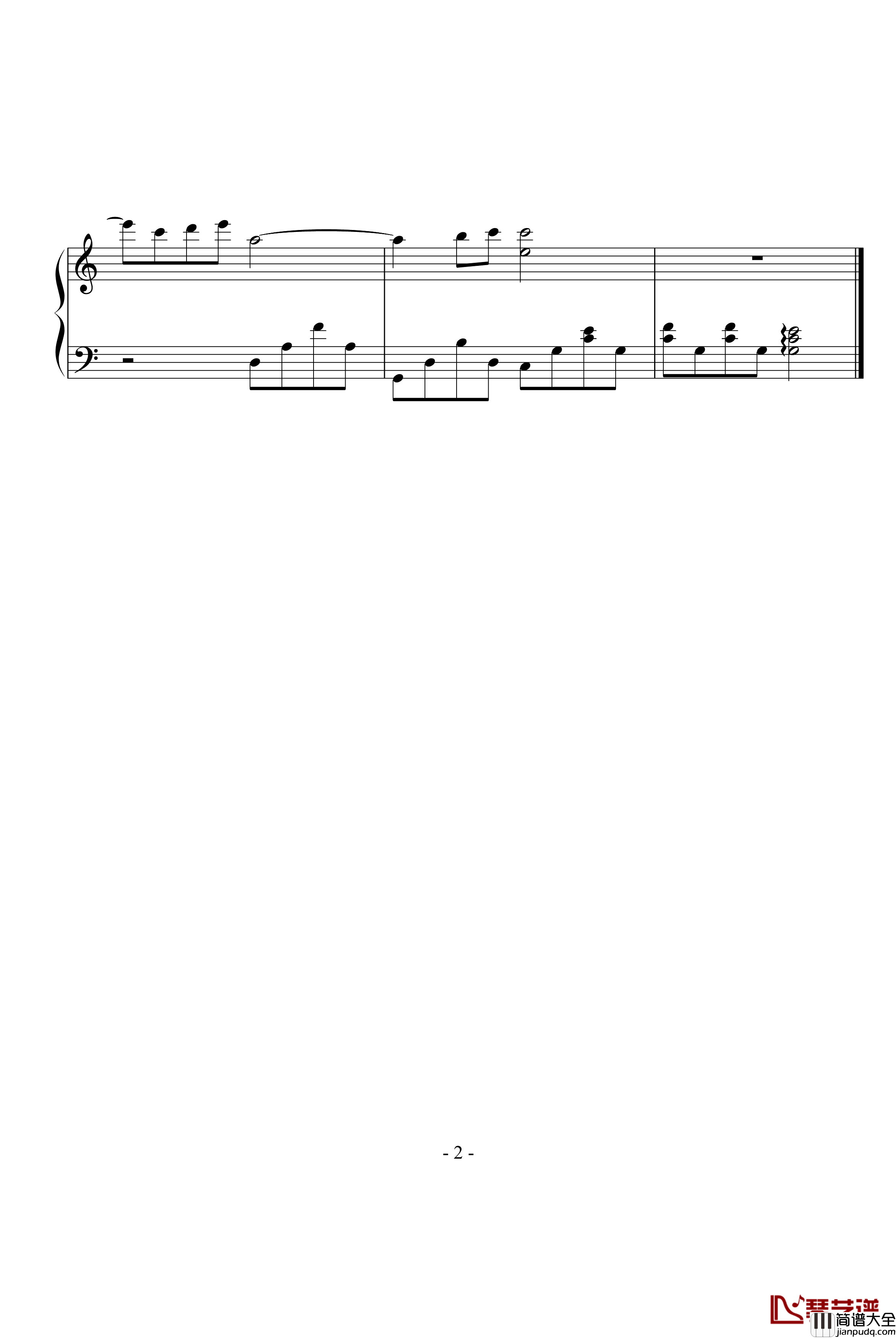 Ending钢琴谱_不能说的秘密插曲