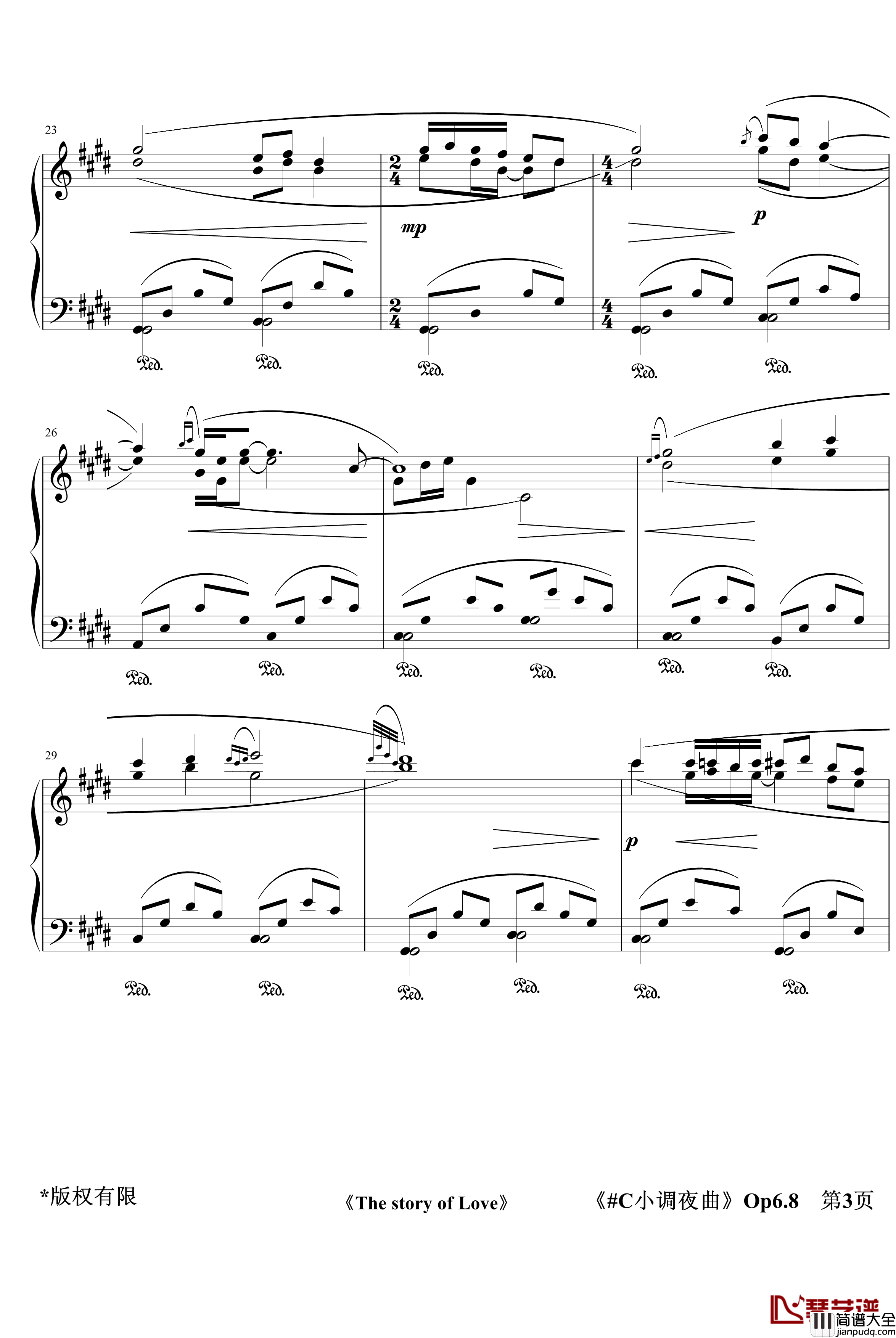 C小调夜曲Op6.8钢琴谱_jerry5743