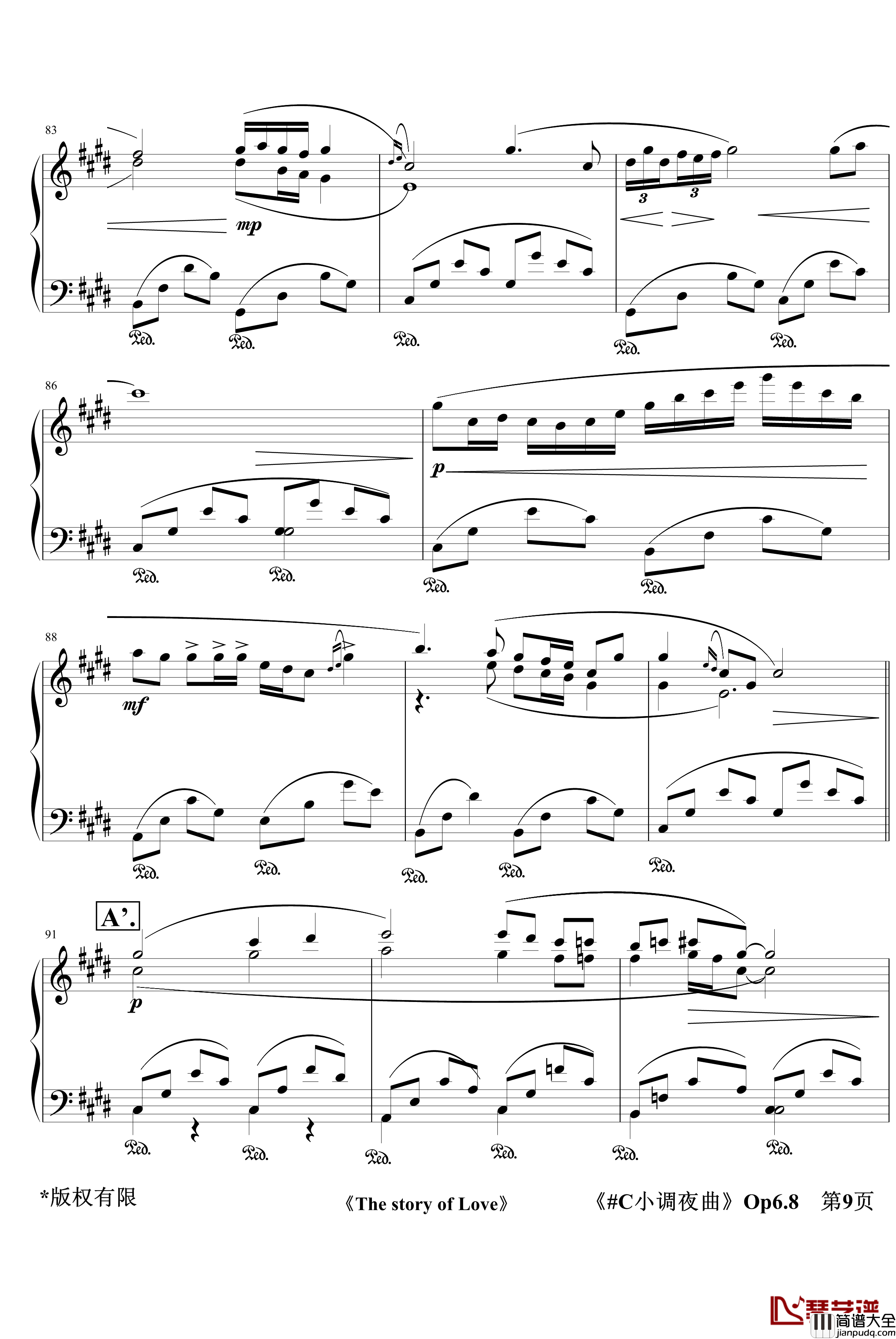 C小调夜曲Op6.8钢琴谱_jerry5743