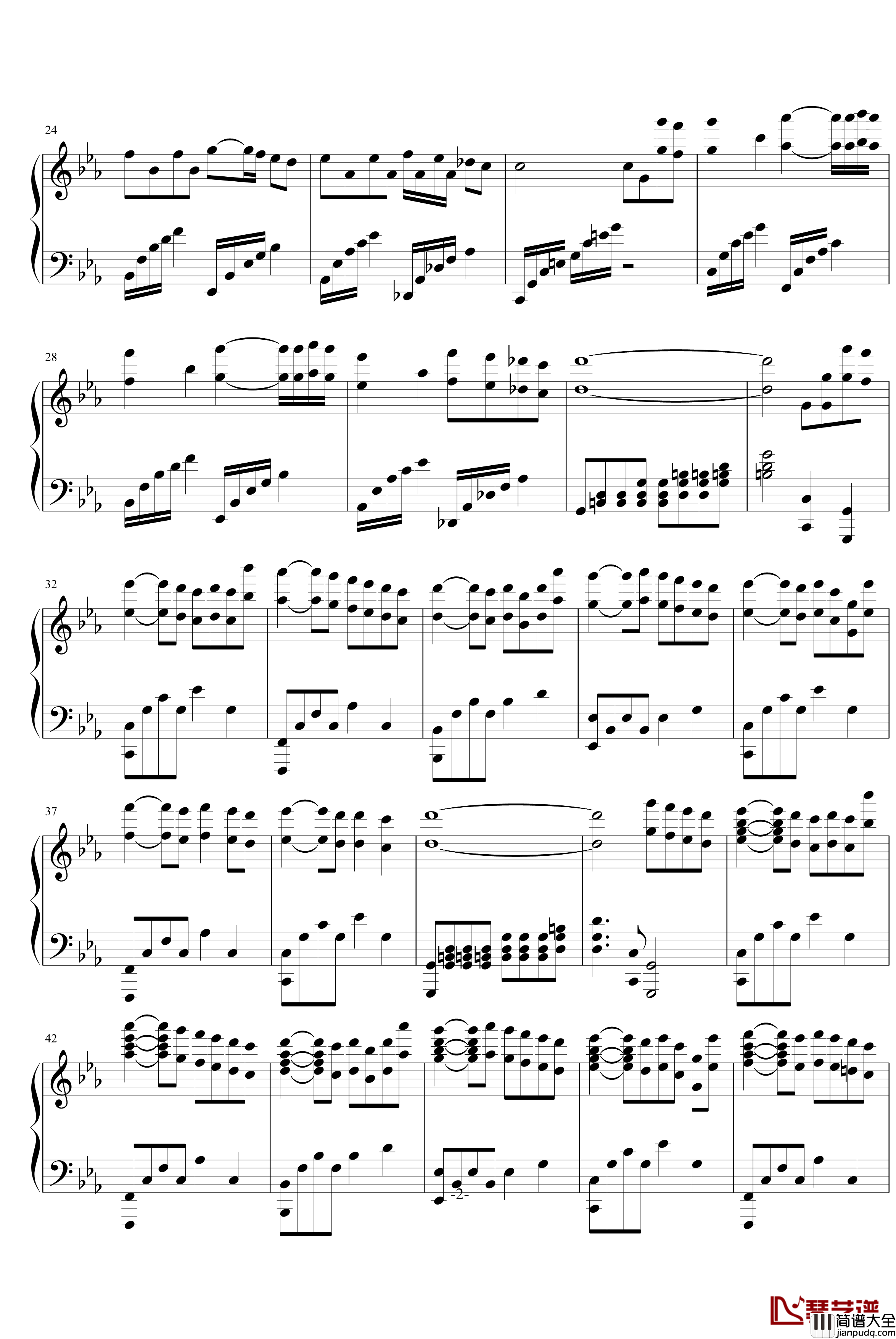 夜的思念钢琴谱_PianoYZ