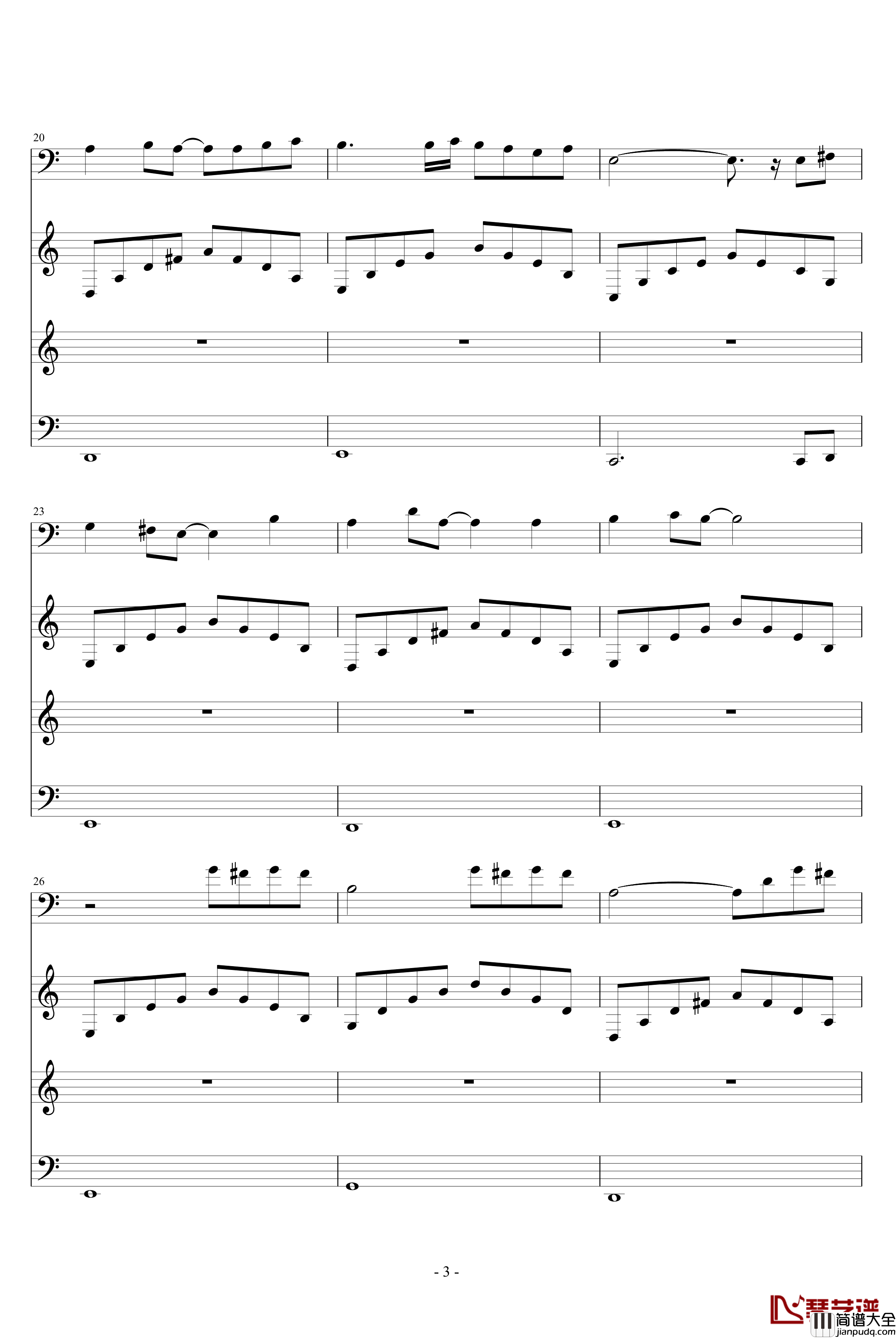 殇钢琴谱_世界名曲