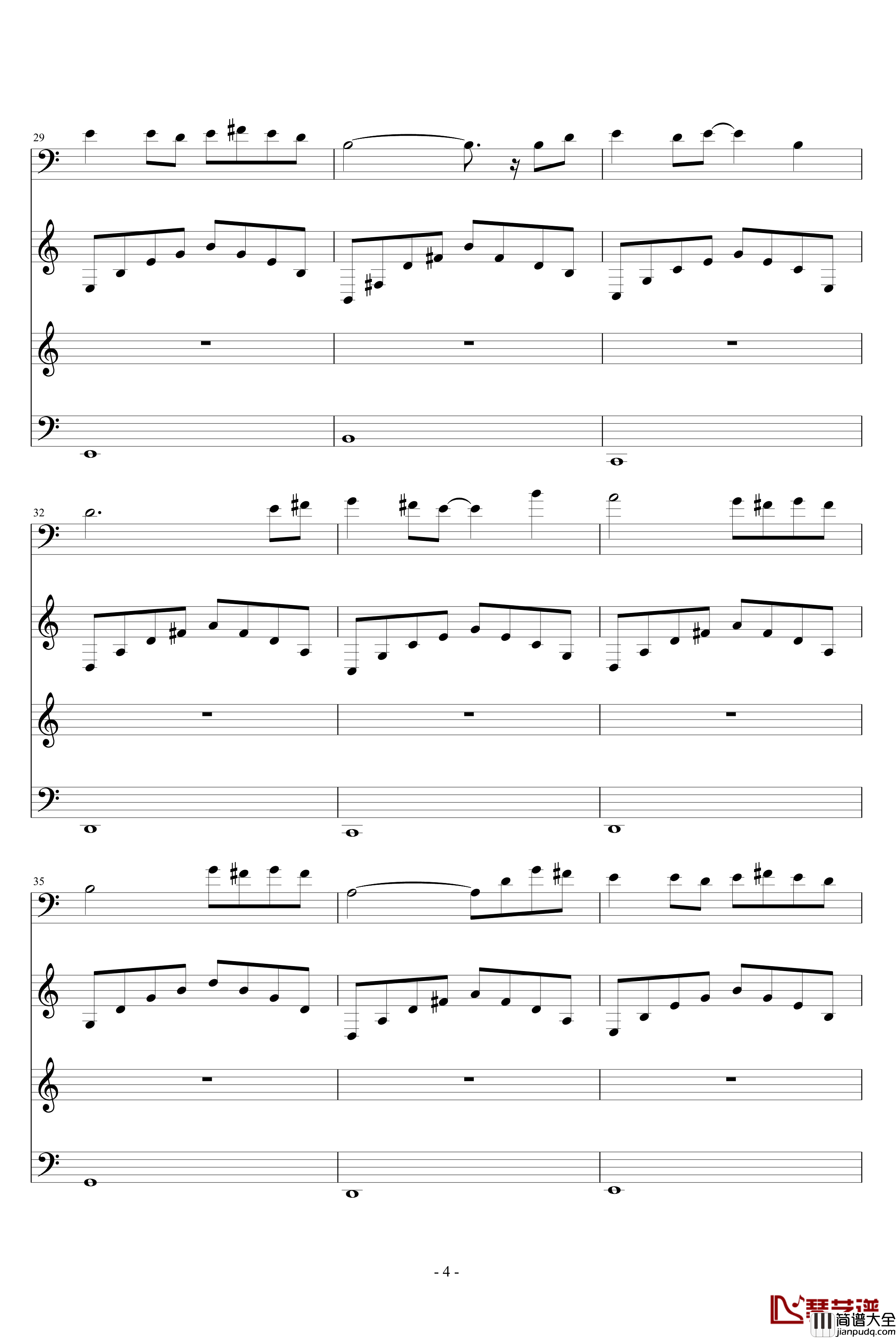 殇钢琴谱_世界名曲