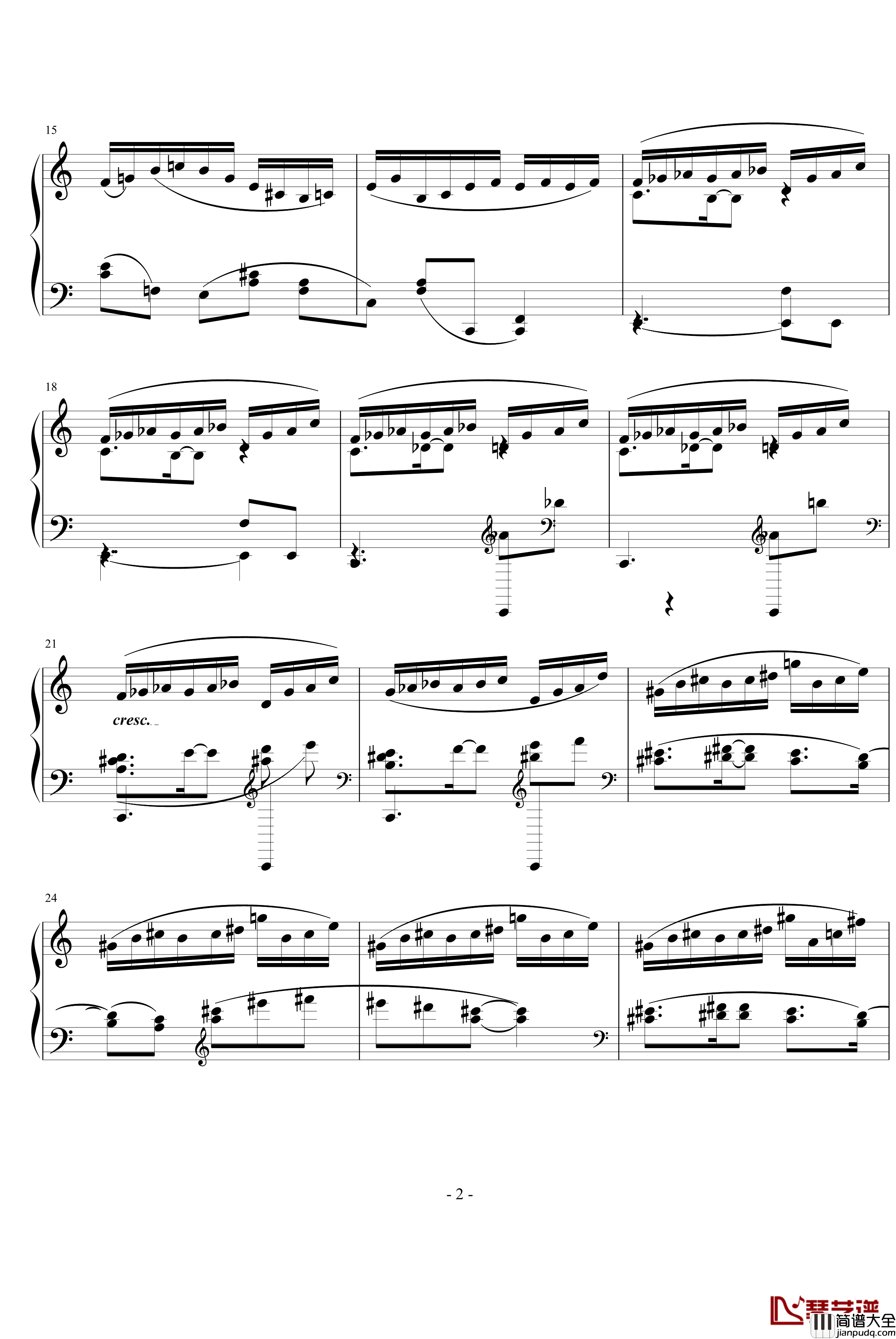 即兴小品_燃钢琴谱_侯田园