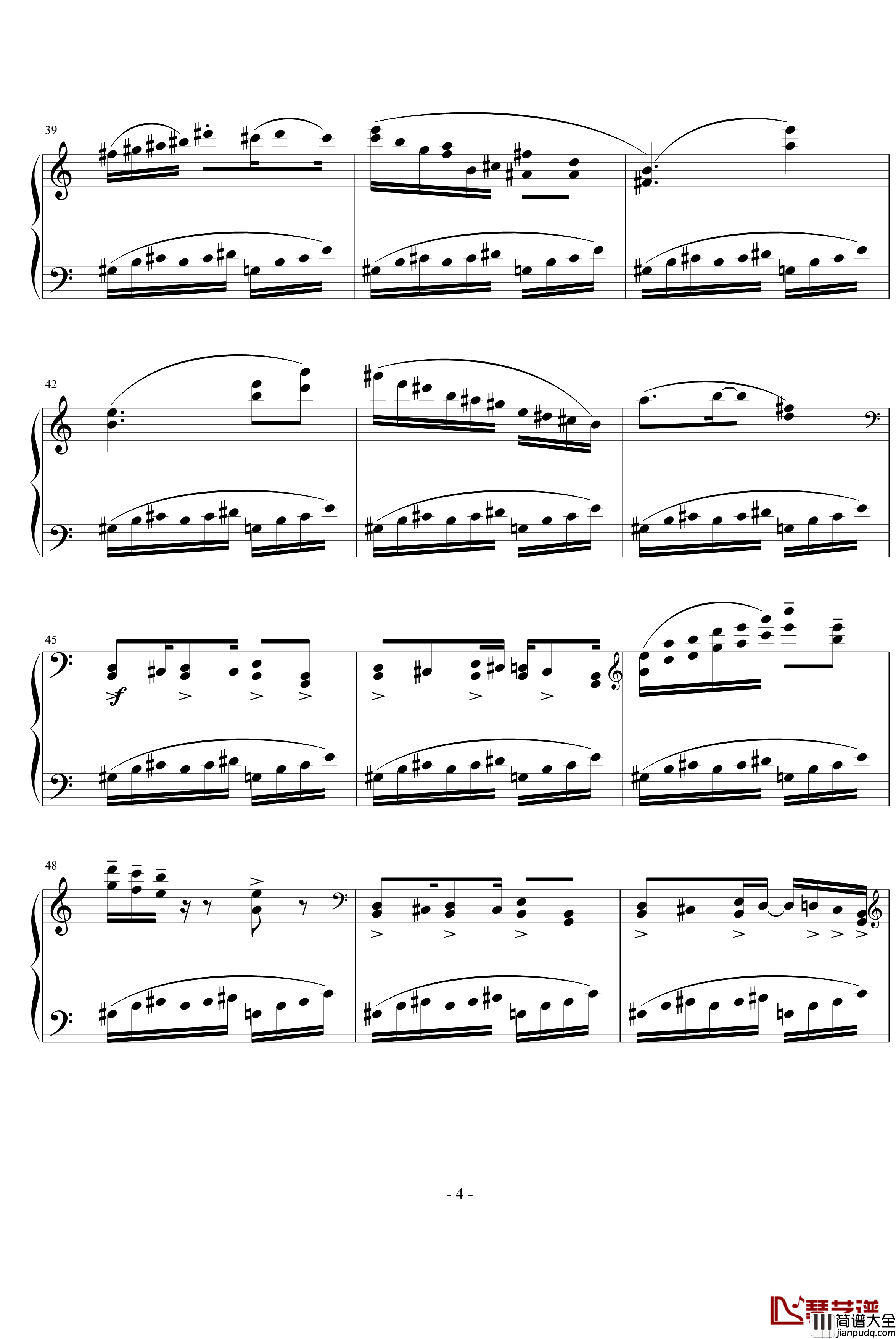 即兴小品_燃钢琴谱_侯田园