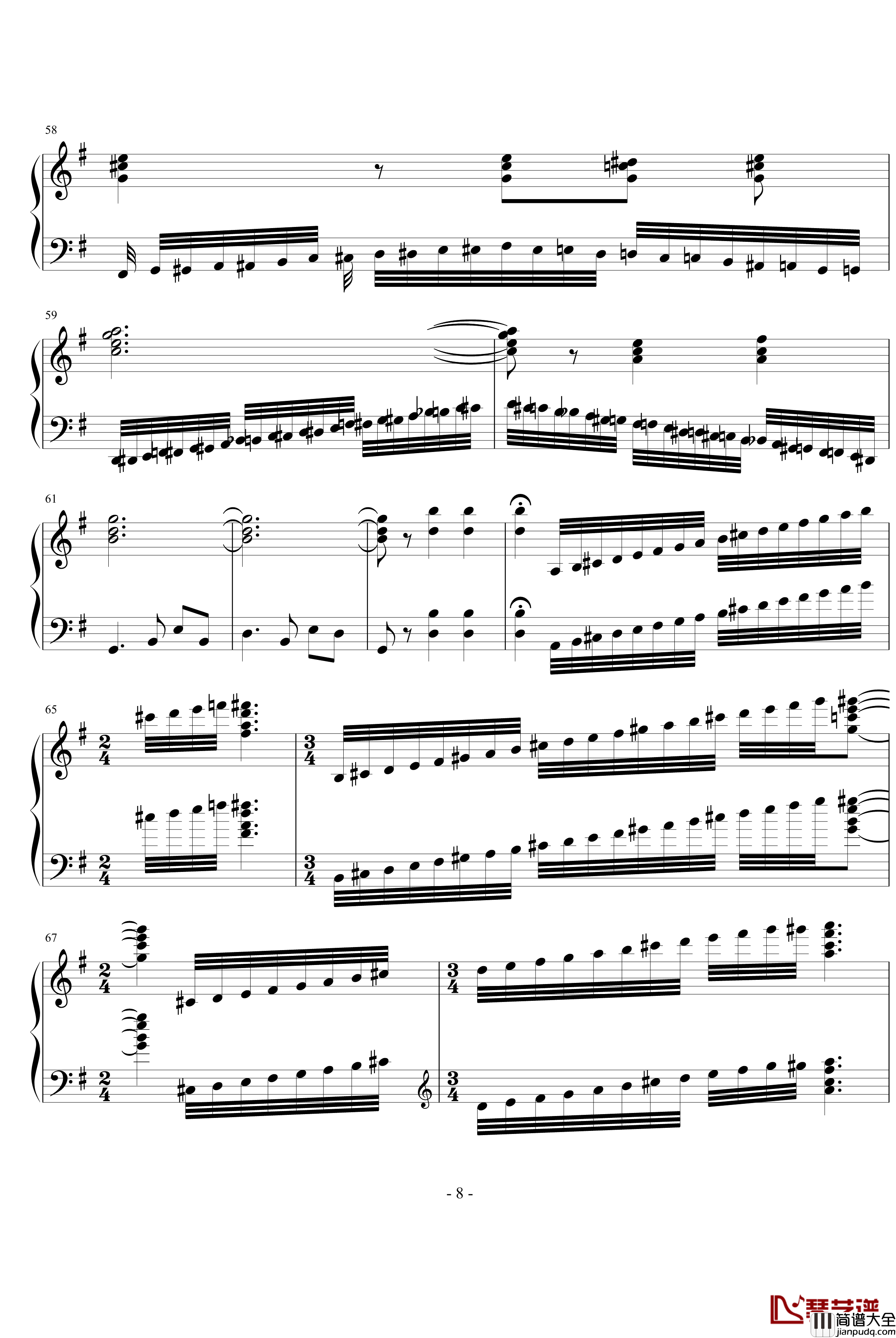 卡门幻想曲钢琴谱_世界名曲