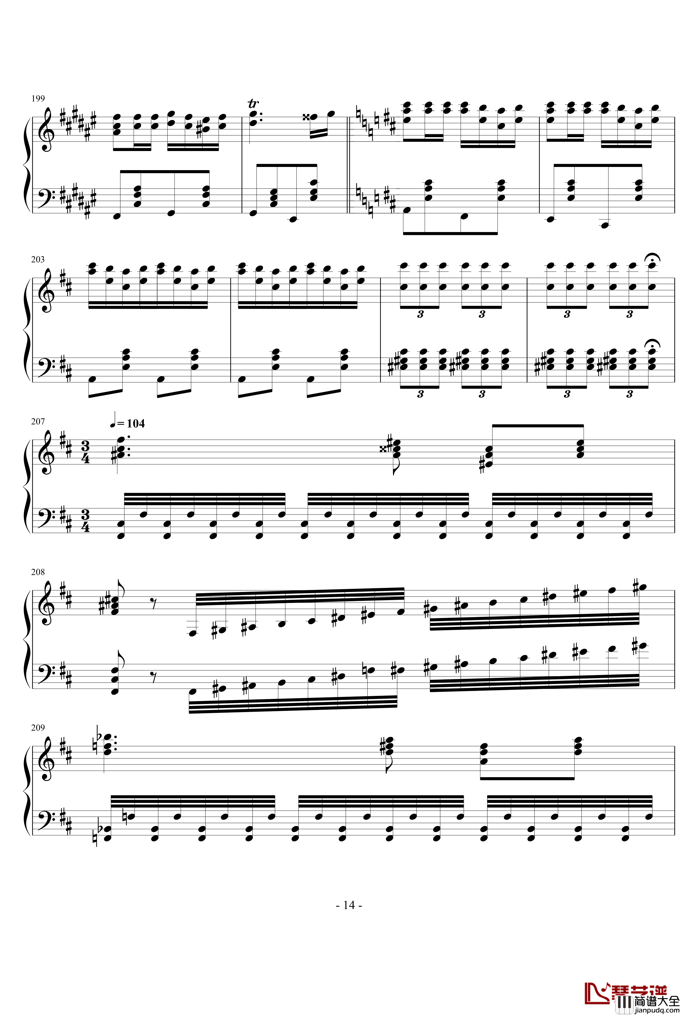 卡门幻想曲钢琴谱_世界名曲