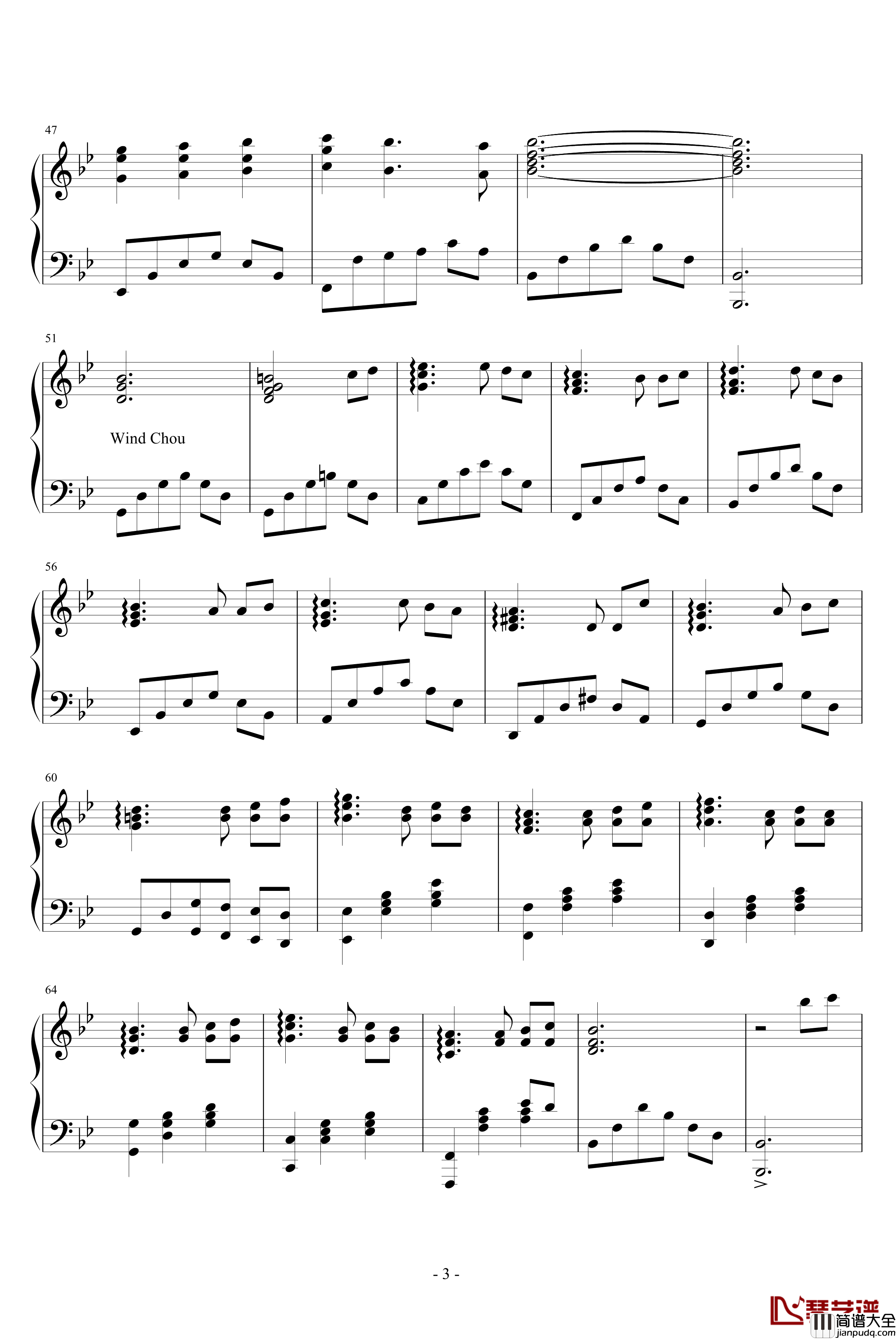 风之随想钢琴谱_WindChou