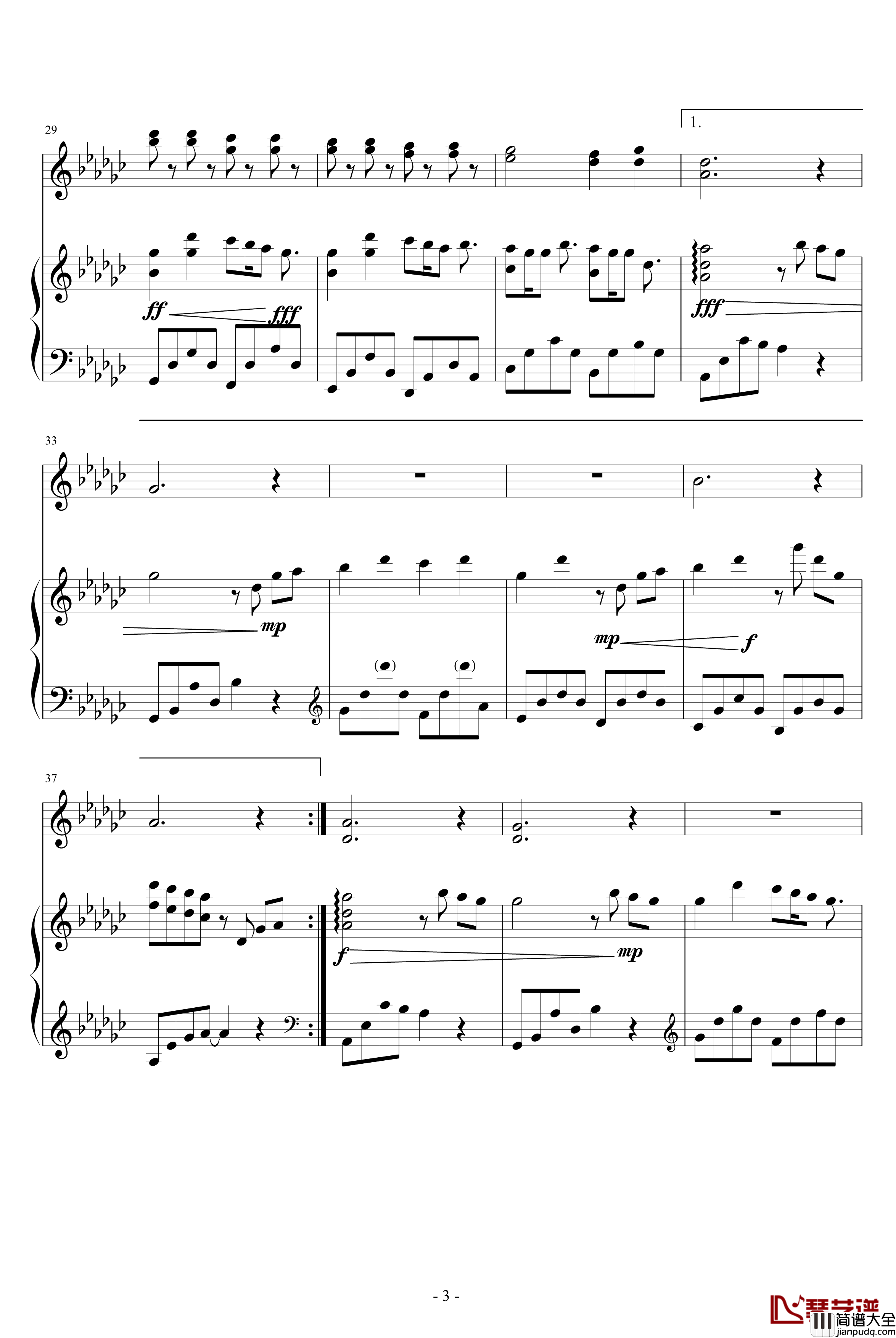 情歌钢琴谱_钢琴弦乐版_梁静茹