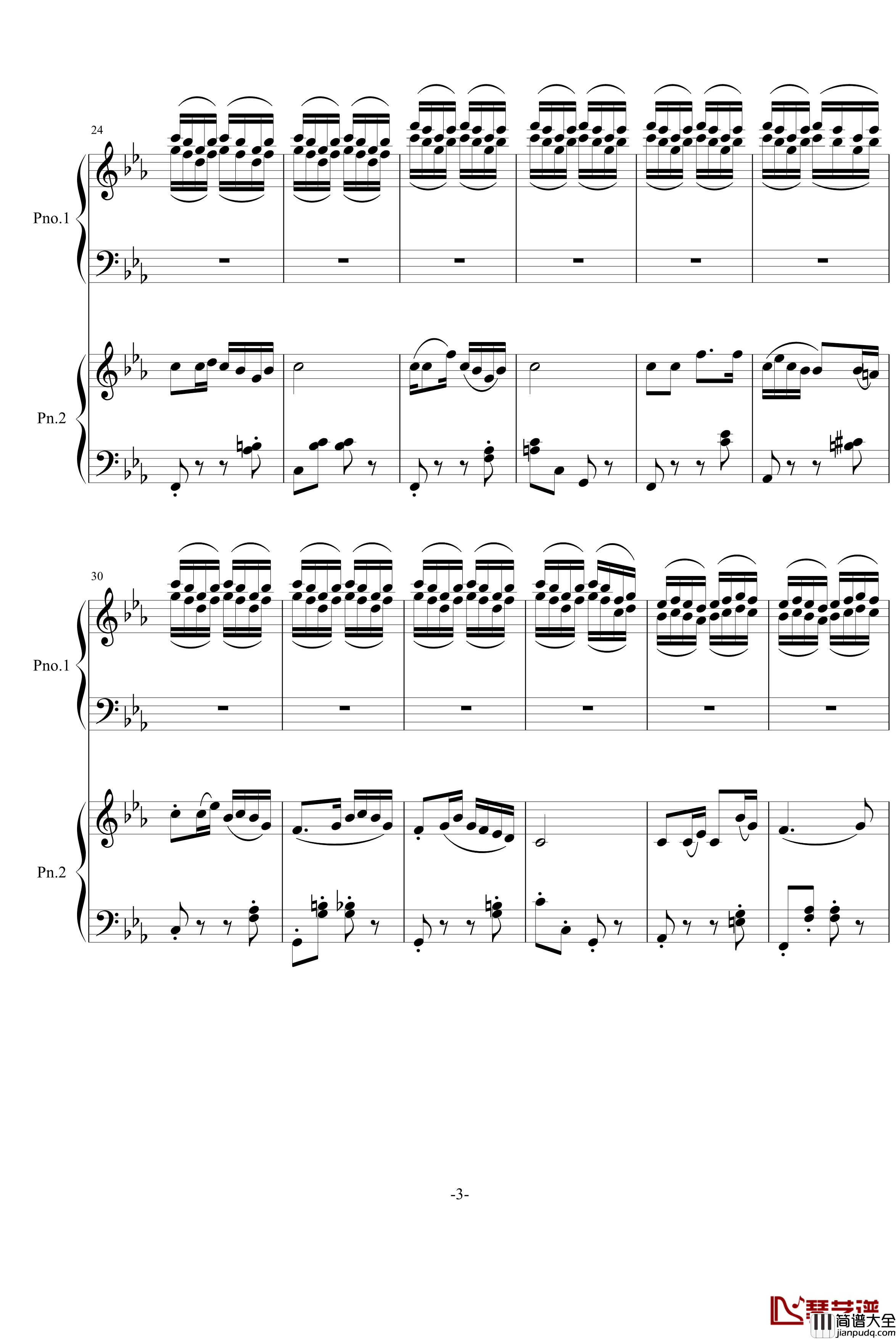 四季歌钢琴谱_双钢琴_苏婷